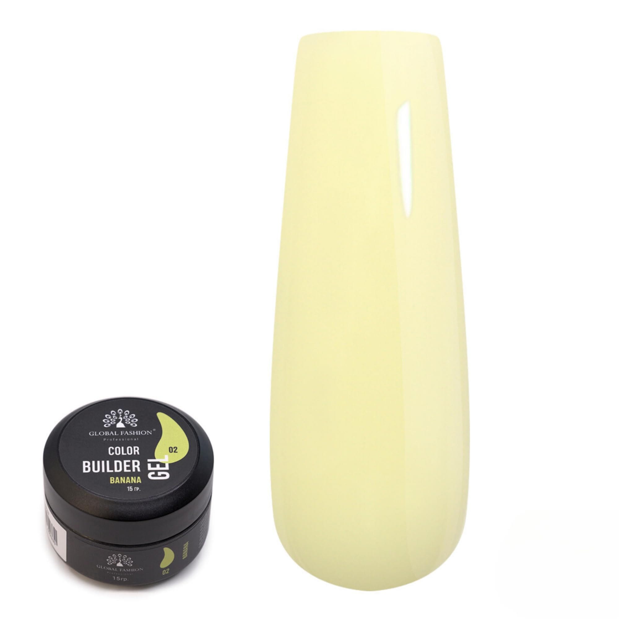 GLOBAL FASHION Professional Color Gel Builder 15g with 13 Shades: Unleash Your Inner Nail Artist with This Versatile Sculpting and Coloring Nail Art Toolkit (02 BANANA)