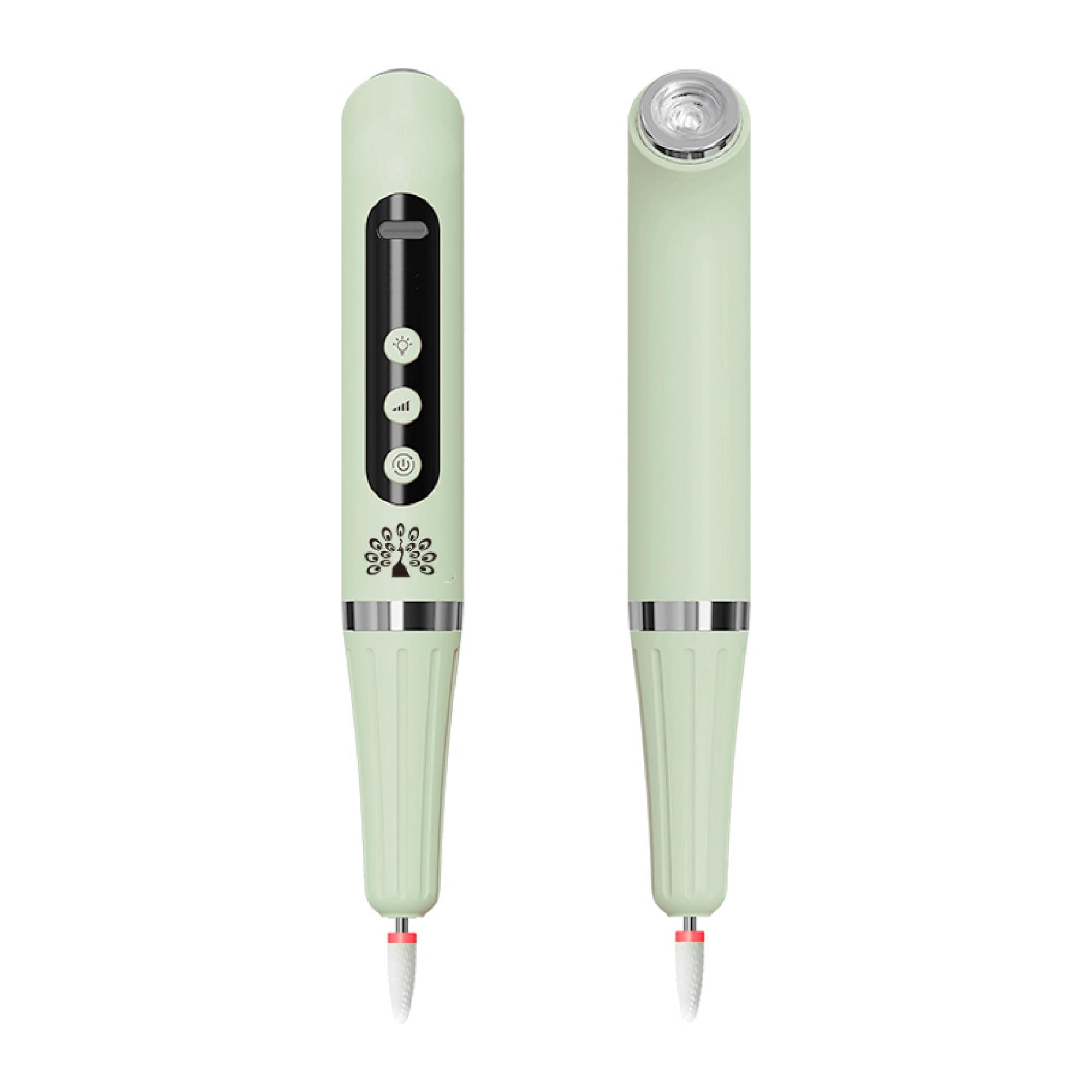 Global Fashion 2-in-1 Polishing Pen, Cordless Electric Nail File & UV Lamp, Nail Drill Kit for Manicure & Pedicure, Ideal for Acrylic and Gel Nails, Essential Nail Tools for Techni — Color Green
