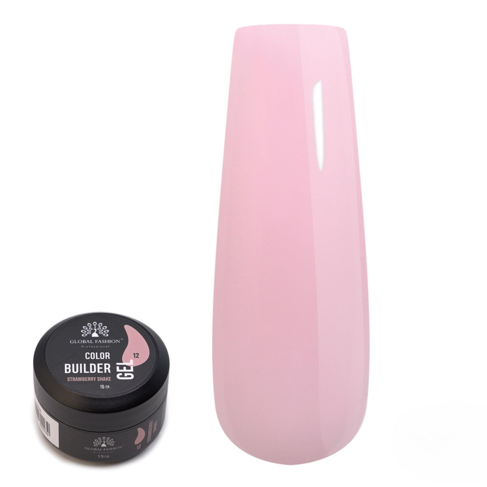 GLOBAL FASHION Professional Color Gel Builder 15g with 13 Shades: Unleash Your Inner Nail Artist with This Versatile Sculpting and Coloring Nail Art Toolkit (12 STRAWBERRY SHAKE)