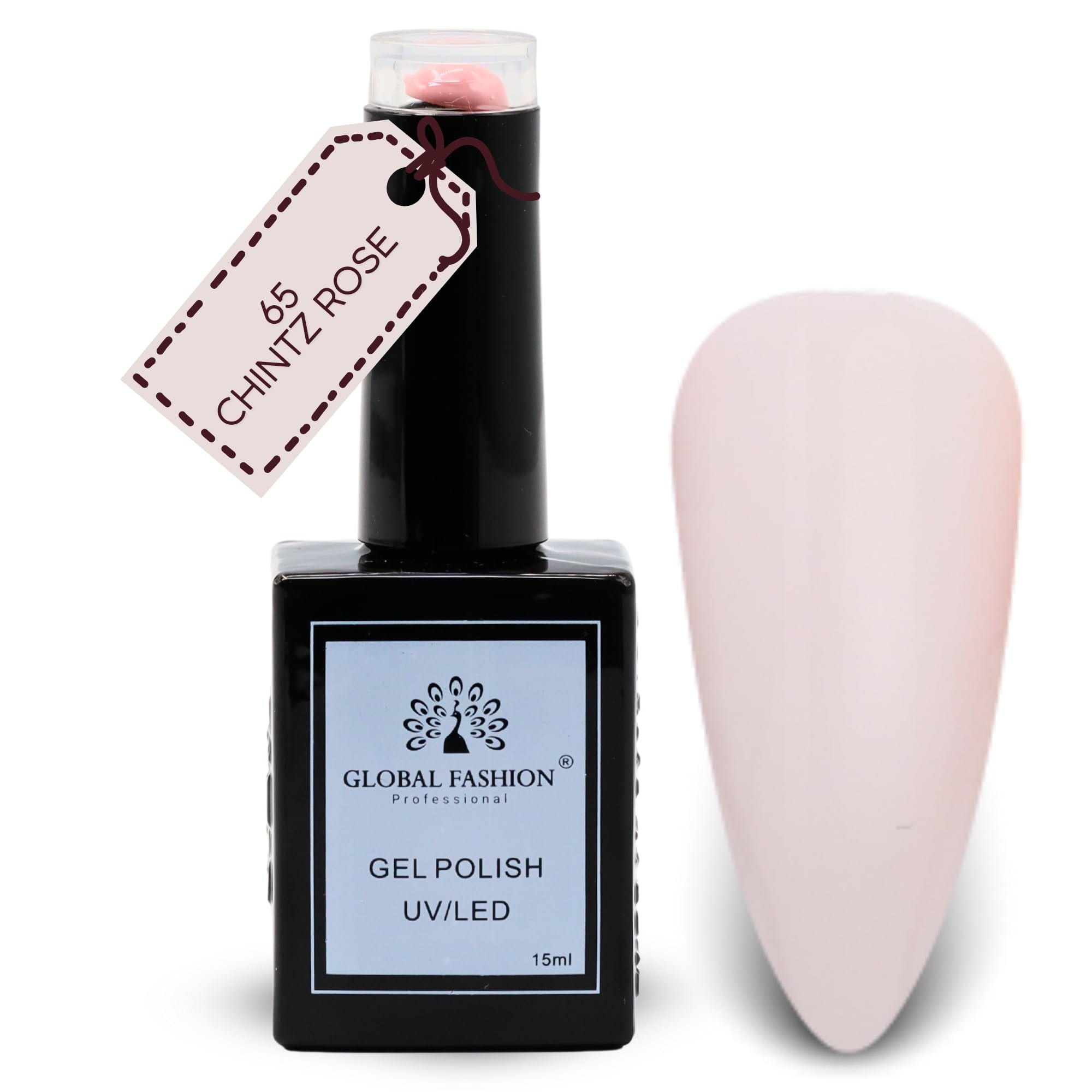 Global Fashion Fuchsia Fever Collection Set (61–66) – 6 Long-Lasting, High-Gloss, Chip-Resistant Colors for Teens & Professionals – UV/LED Soak-Off Nail Kit (65-Chintz Rose-1p, 15m)