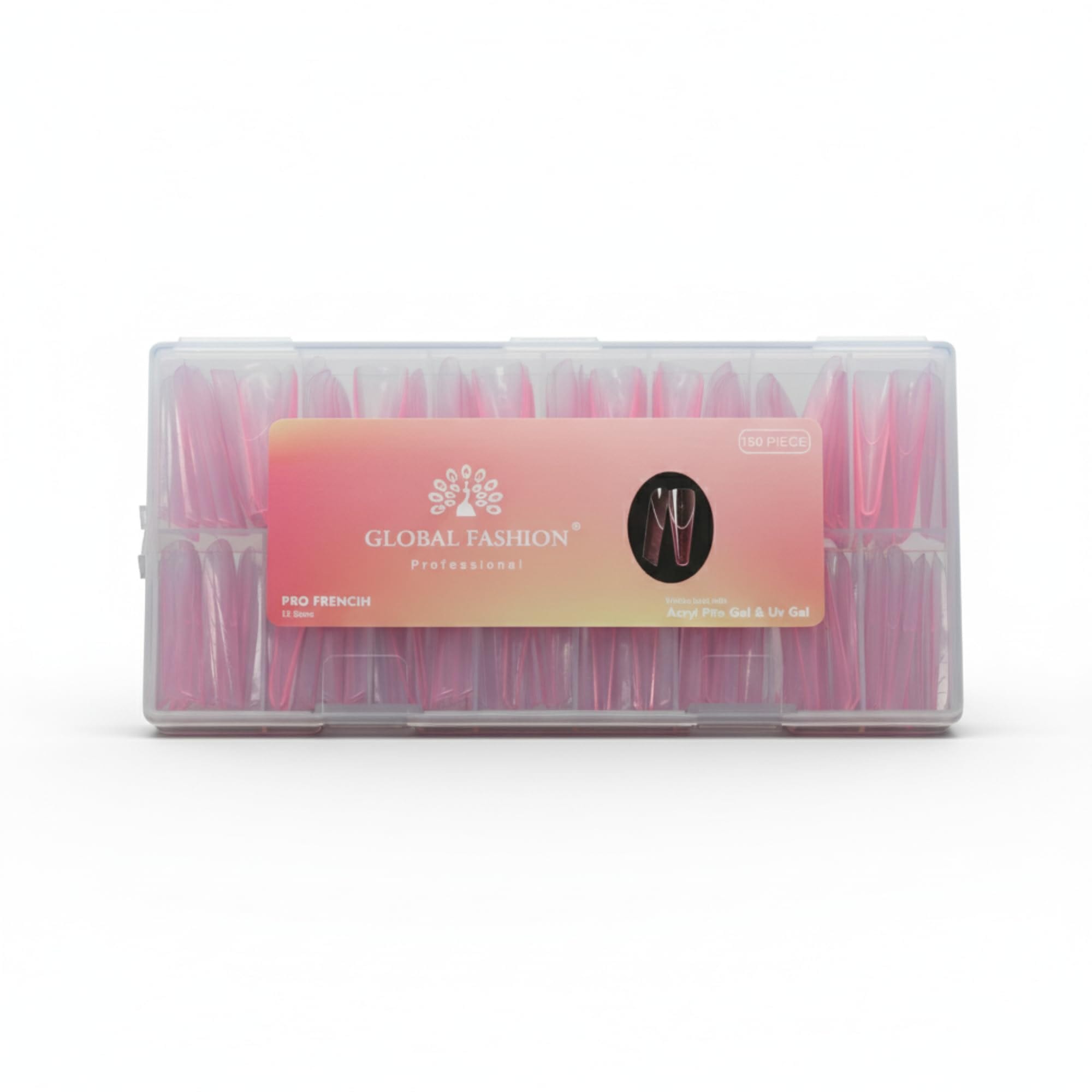 French Nail Tips - 150 PCS Clear Soft Gel Tips in 15 Sizes - Crystal-Clear Reusable Nail Extension Tips for Acrylic, PolyGel & Builder Gel | Strong, Flexible, No-Crack French Tips