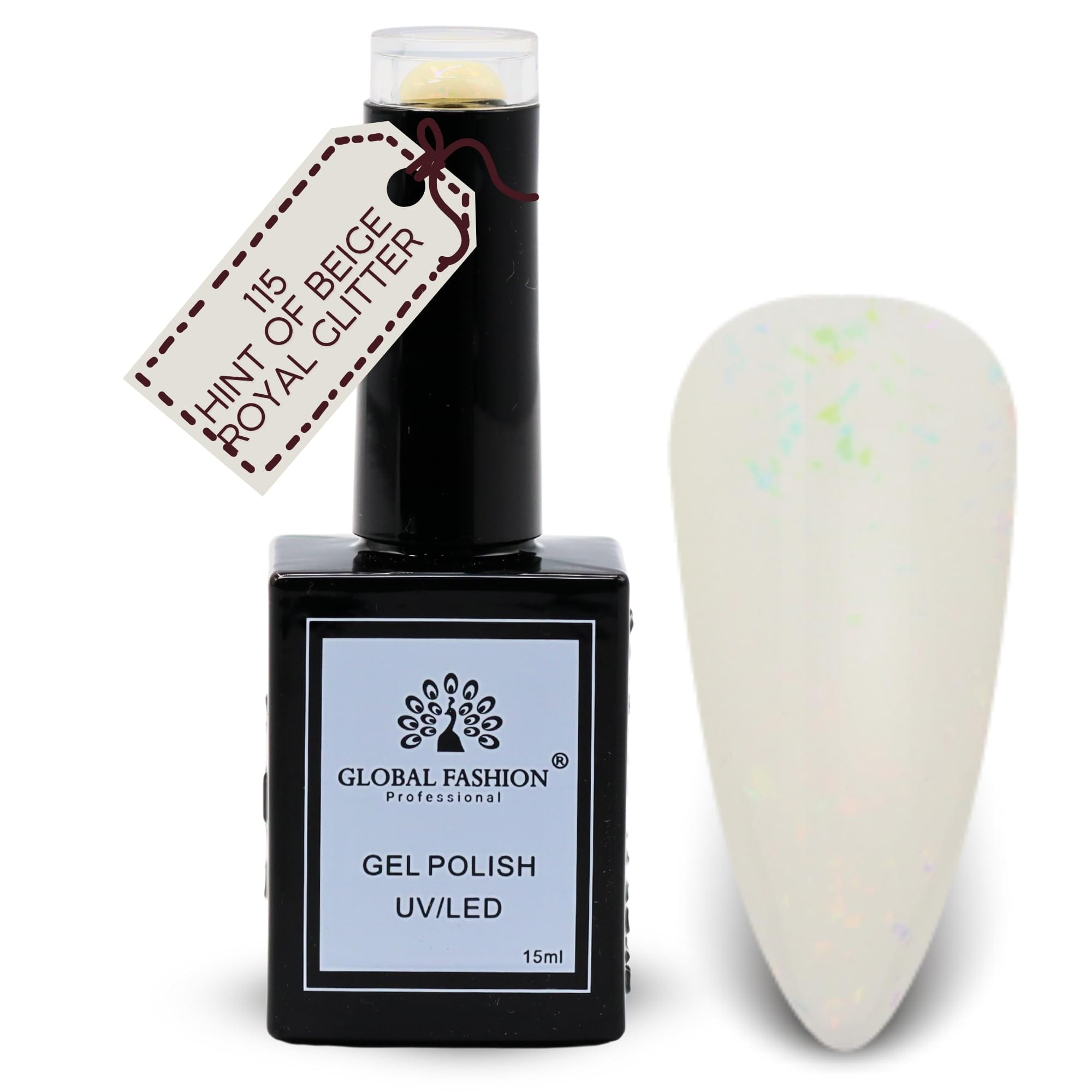 Global Fashion Brilliant Blues Collection (115–120) – 6 Long-Lasting, High-Gloss, Chip-Resistant Colors for Teens & Professionals – UV/LED Soak-Off Nail (115-Hint of Beige Royal Gl)