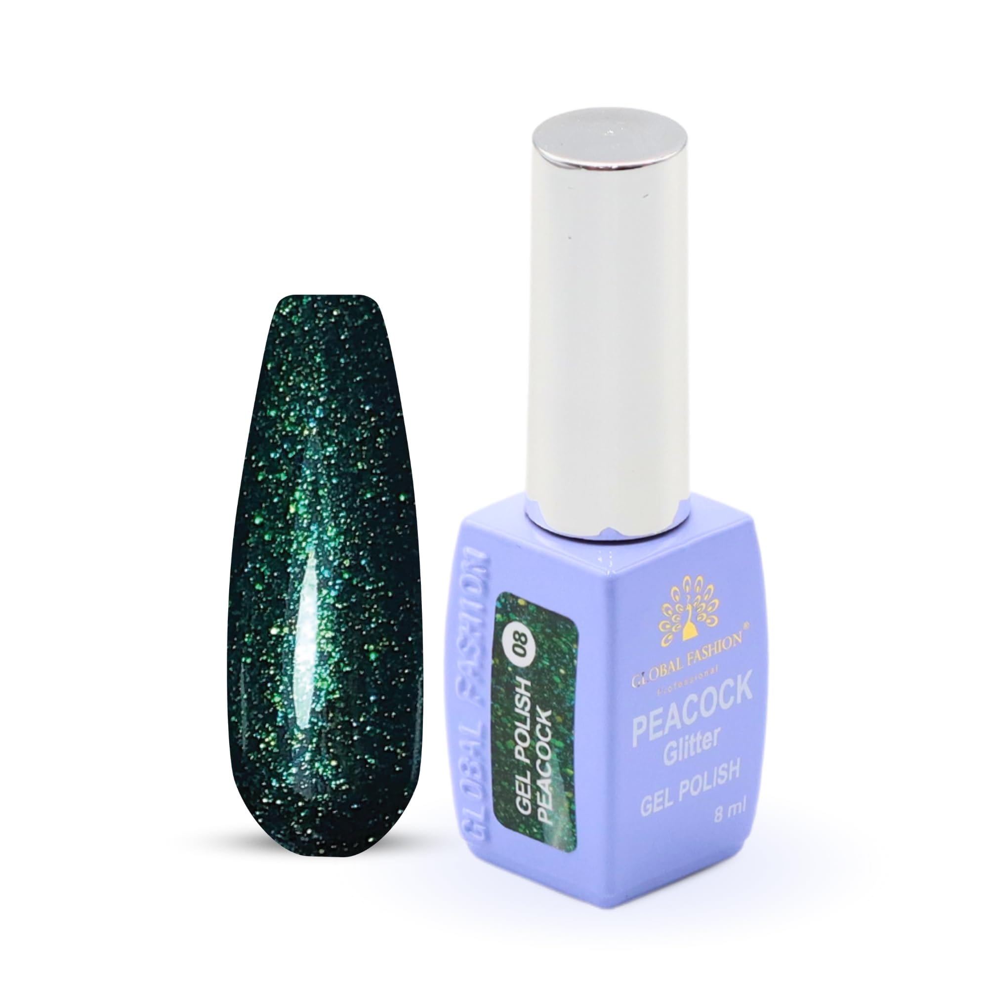 PEACOCK GLITTER 8ML #08 — Color 2038529540439