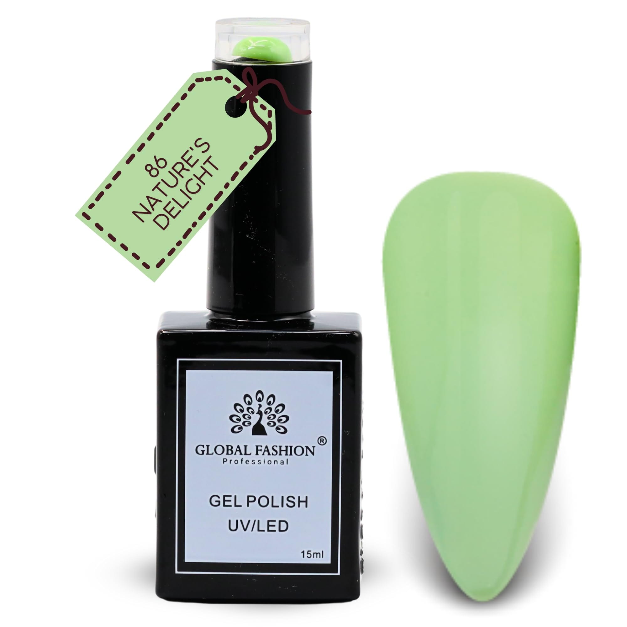 Global Fashion Pastel Petals Collection Set (85–90) – 6 Long-Lasting, High-Gloss, Chip-Resistant Colors for Teens & Professionals – UV/LED Soak-Off Nail Kit (86-Nature's Delight-1p)