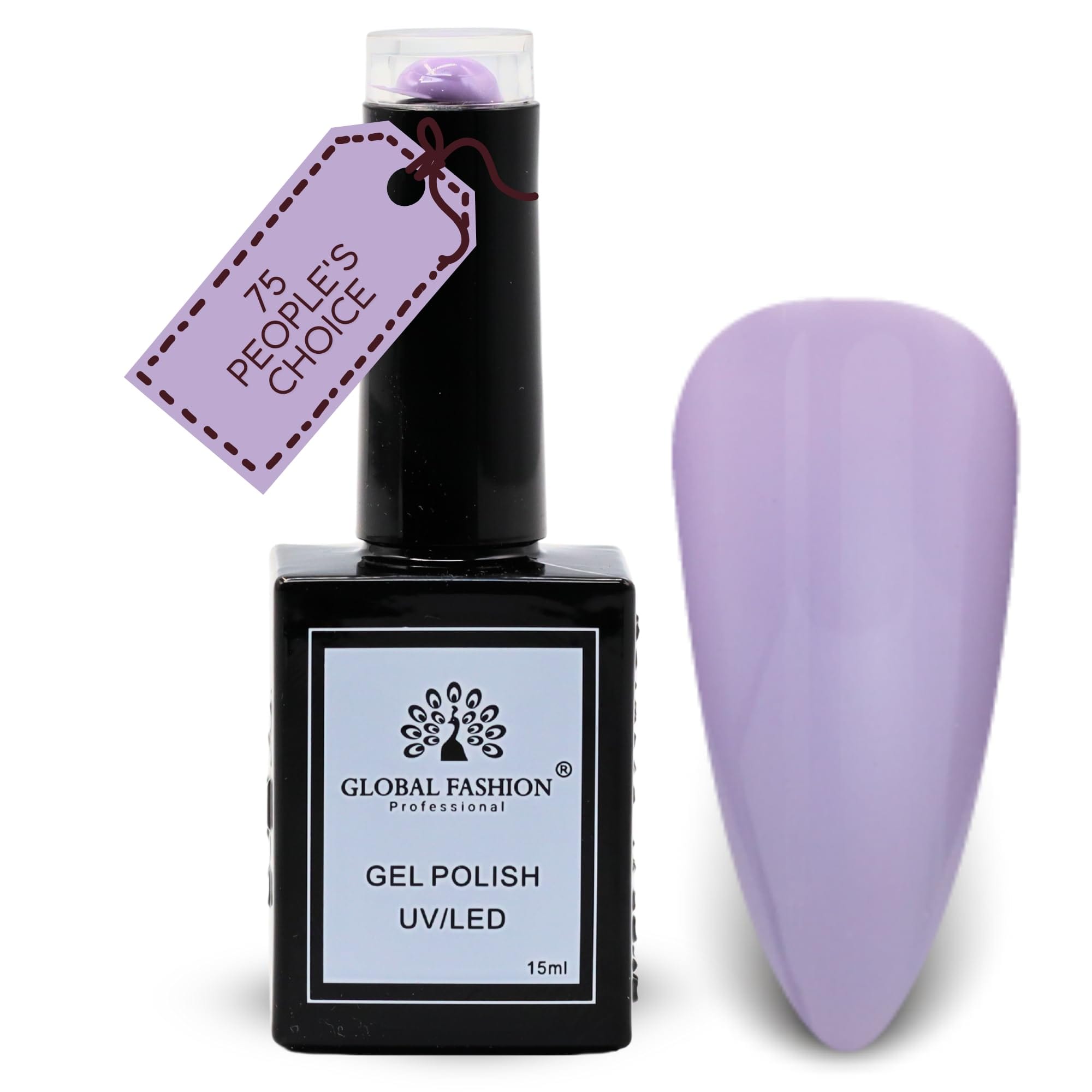 Global Fashion Lavender Lullaby Collection Set (73–78) – 6 Long-Lasting, High-Gloss, Chip-Resistant Colors for Teens & Professionals – UV/LED Nail Kit (75-People's Choice-1p, 15ml)