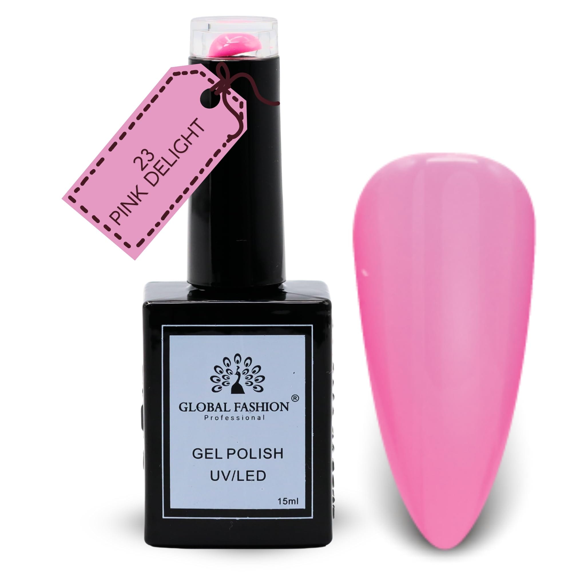 Peach Perfection Collection UV LED Gel Polish – Soak-Off Nail Color for Teen Girls, Long-Lasting Glossy Finish, Chip-Resistant Salon Gel for Nail Art & Home Use (23-Pink Delight-1p)