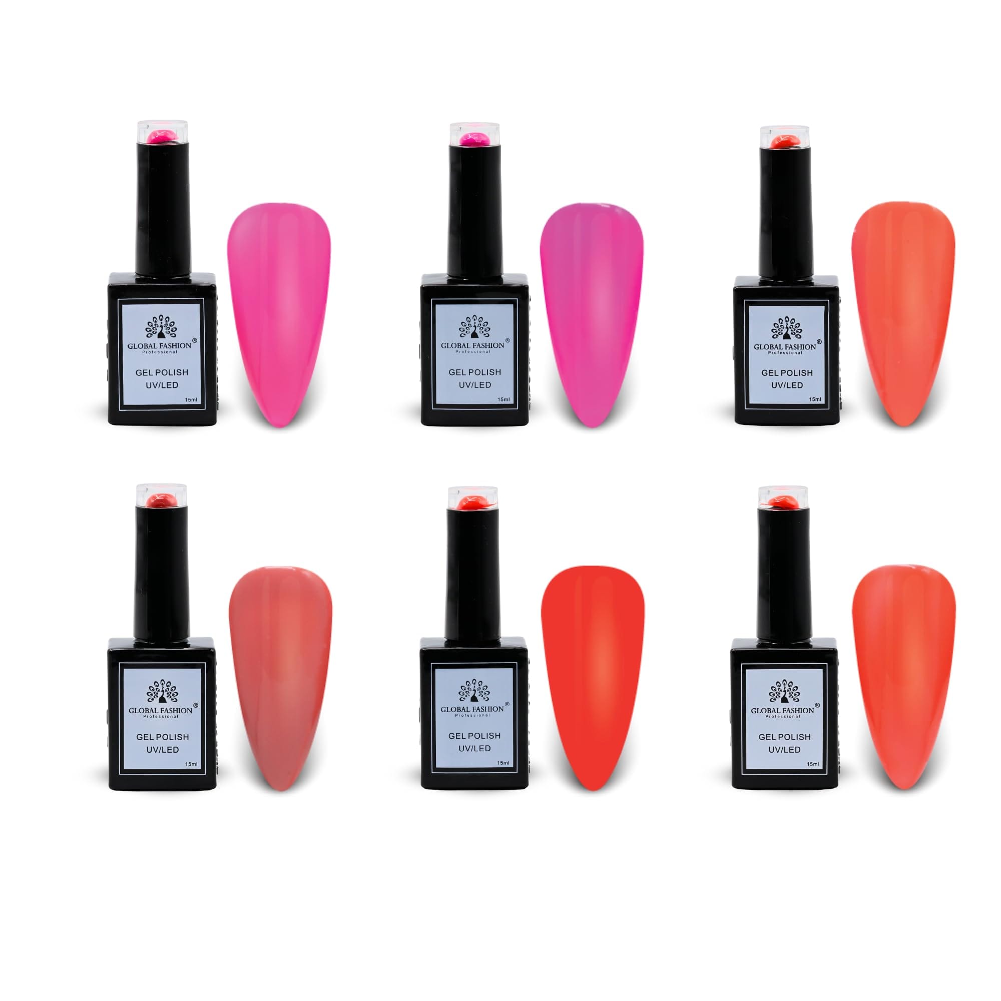 Global Fashion Nude Nuances Collection Set (25–30) – 6 Long-Lasting, High-Gloss, Chip-Resistant Colors for Teens & Professionals – UV/LED Soak-Off Nail Kit (25–30 Nude Nuances Coll)
