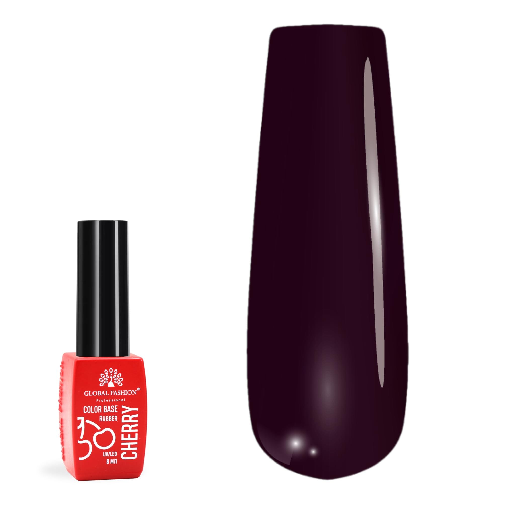 Global Fashion Cherry Rubber Color Base Gel Polish, 8ml - Self-Leveling, Strengthens Nails, Perfect Adhesion, High Bonding Strength for Long-Lasting Results (Terracotta Treasure (0)