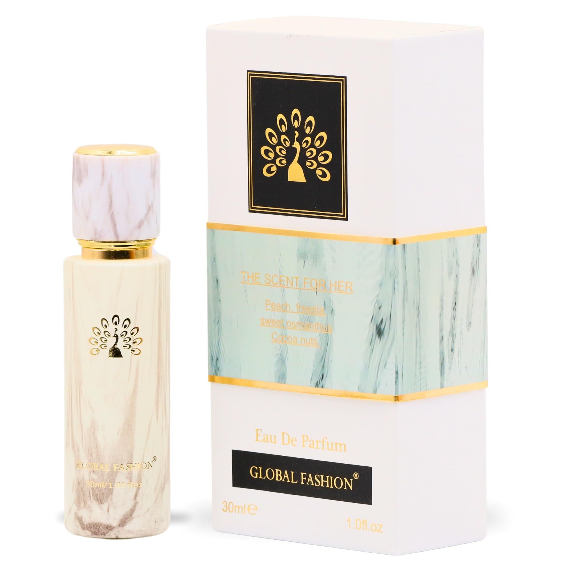 Global Fashion The Scent for Her Eau de Parfum - Elegant & Long-Lasting Fragrance for Women, with Peach, Freesia, Osmanthus, and Cocoa Notes, 30ml | Feminine Aroma for Daily Sophis — Scent -0614537742014