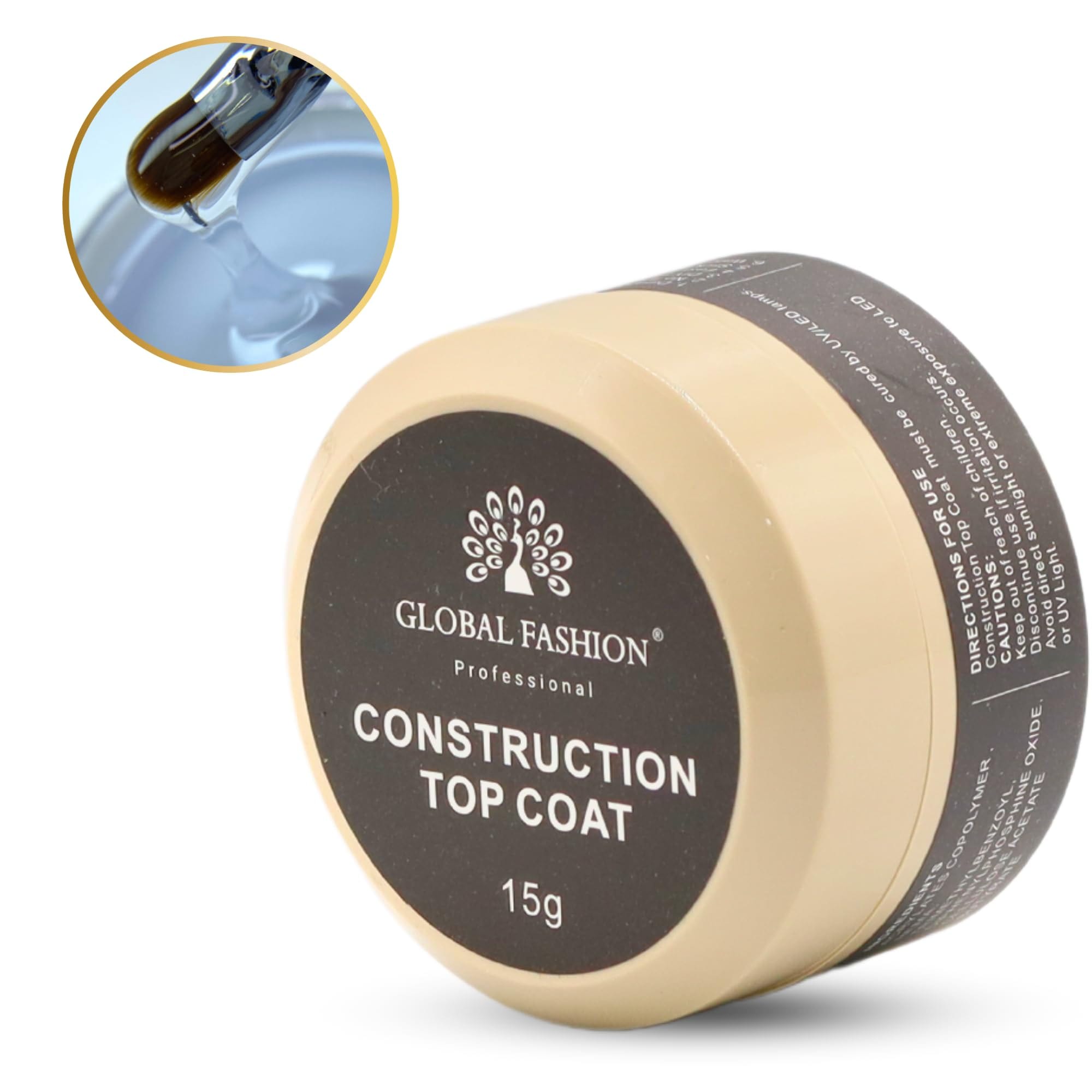 Global Fashion Top Coat Collection - 3D Designs, Super Strong Chip Resistant - High Gloss Shine - Quick Drying Anti-Yellowing Nail Polish - Long-Lasting Salon Quality | (Constructi)