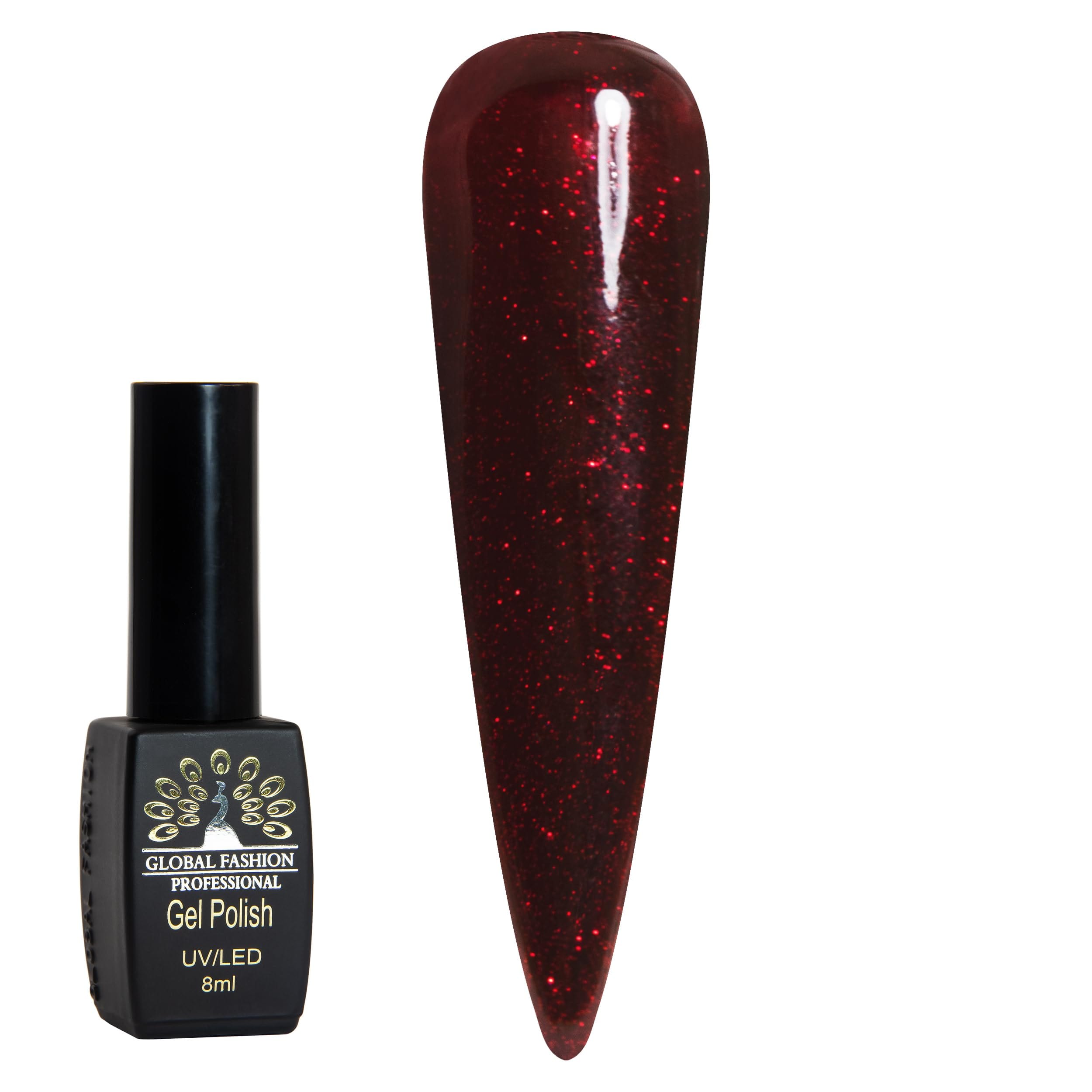 Black Elite UV/LED Gel Polish – Long-Lasting Soak-Off Nail Color, Chip-Free, High-Shine Vegan Formula, Salon-Quality Gel for Nail Art & Home Manicures – (Shade 002, 8ml) — Color FBM-4603764617222