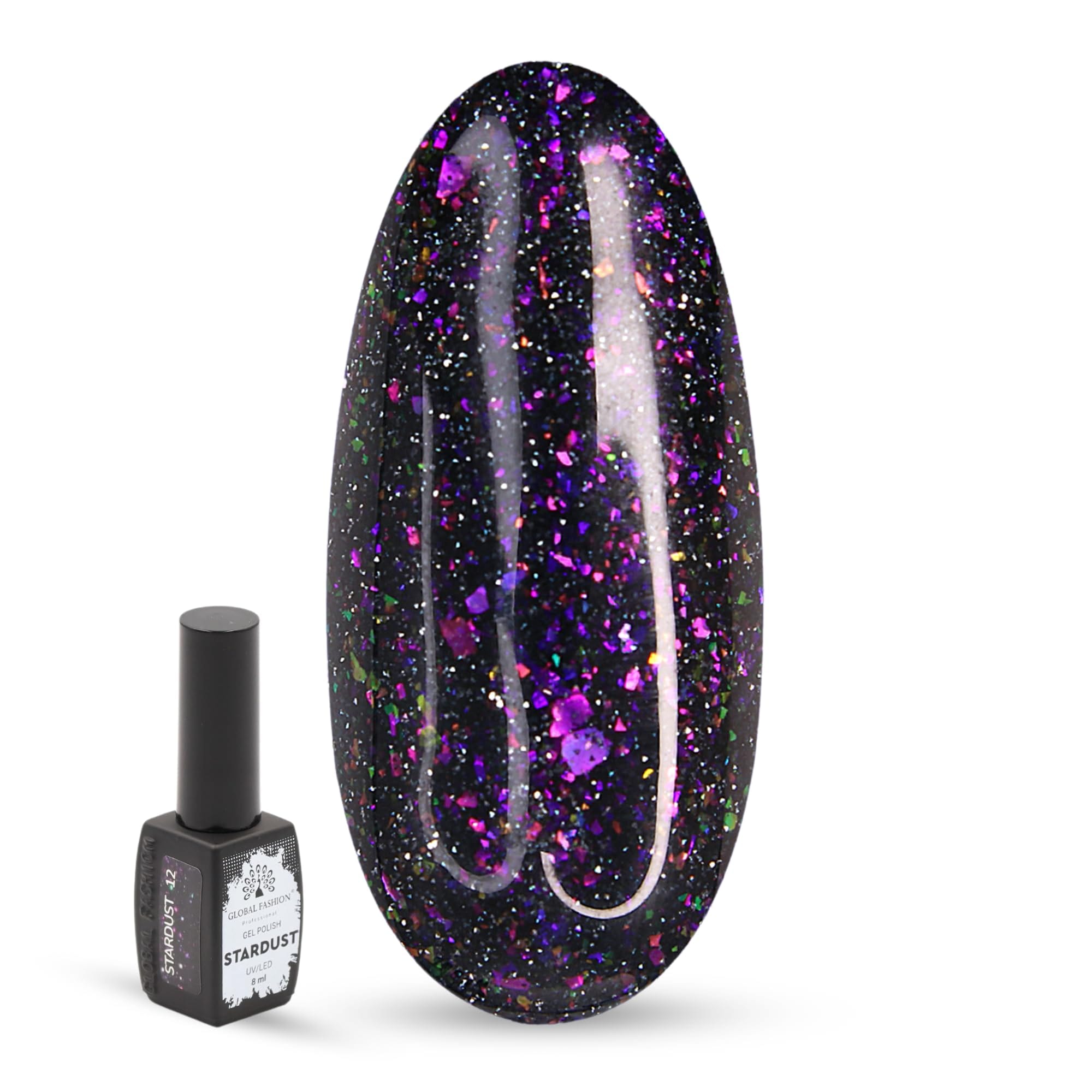Stardust Gel Nail Polish – 8ml Holographic Glitter Color, Long-Lasting High-Gloss Soak Off UV/LED Gel, Professional Salon Quality & DIY Nail Art for Easy Manicure and Pedicure at H — Color 4673724655922