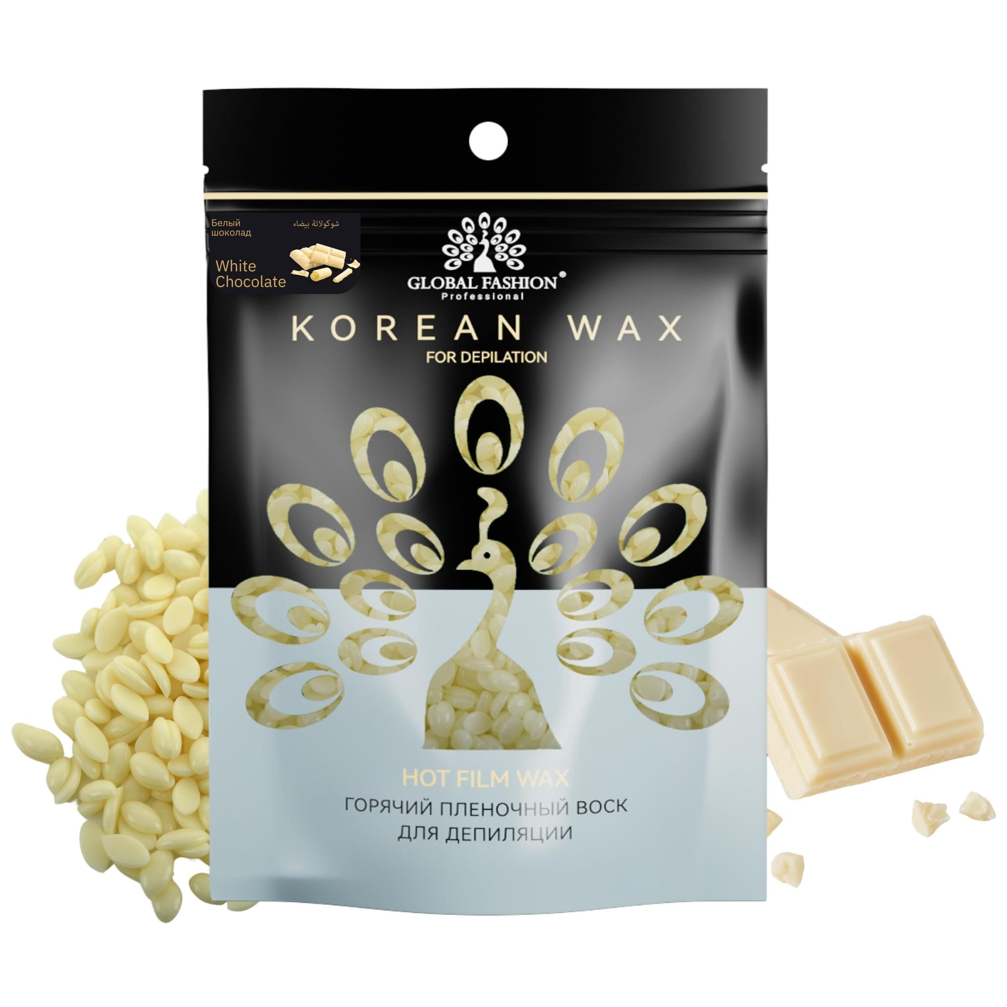 Korean Hot Film Hard Wax Beans for Painless Hair Removal – 12 Variants Stripless Korean Waxing Beads for Bikini, Legs, Face, Body – All Skin Types (1000g, WHITE CHOCOLATE) — Scent white-chocolate-1000g