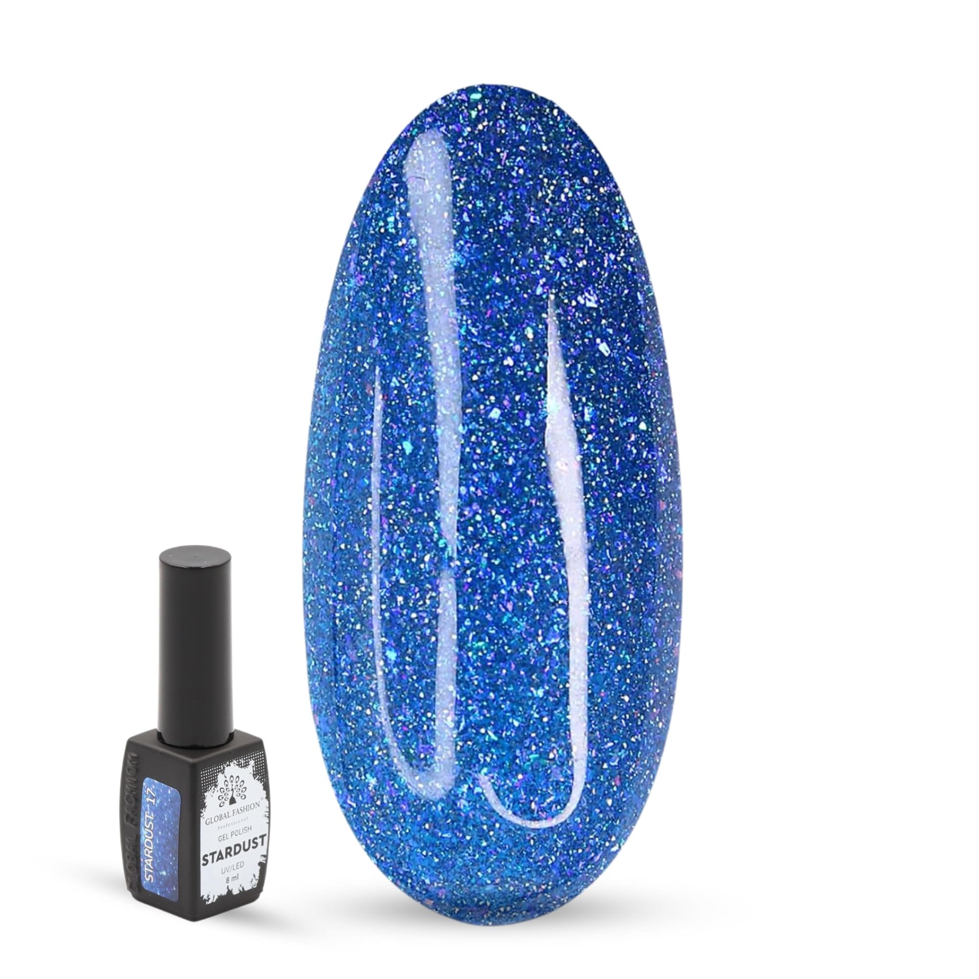 Stardust Gel Nail Polish – 8ml Holographic Glitter Color, Long-Lasting High-Gloss Soak Off UV/LED Gel, Professional Salon Quality & DIY Nail Art for Easy Manicure and Pedicure at H — Color 4673724655977