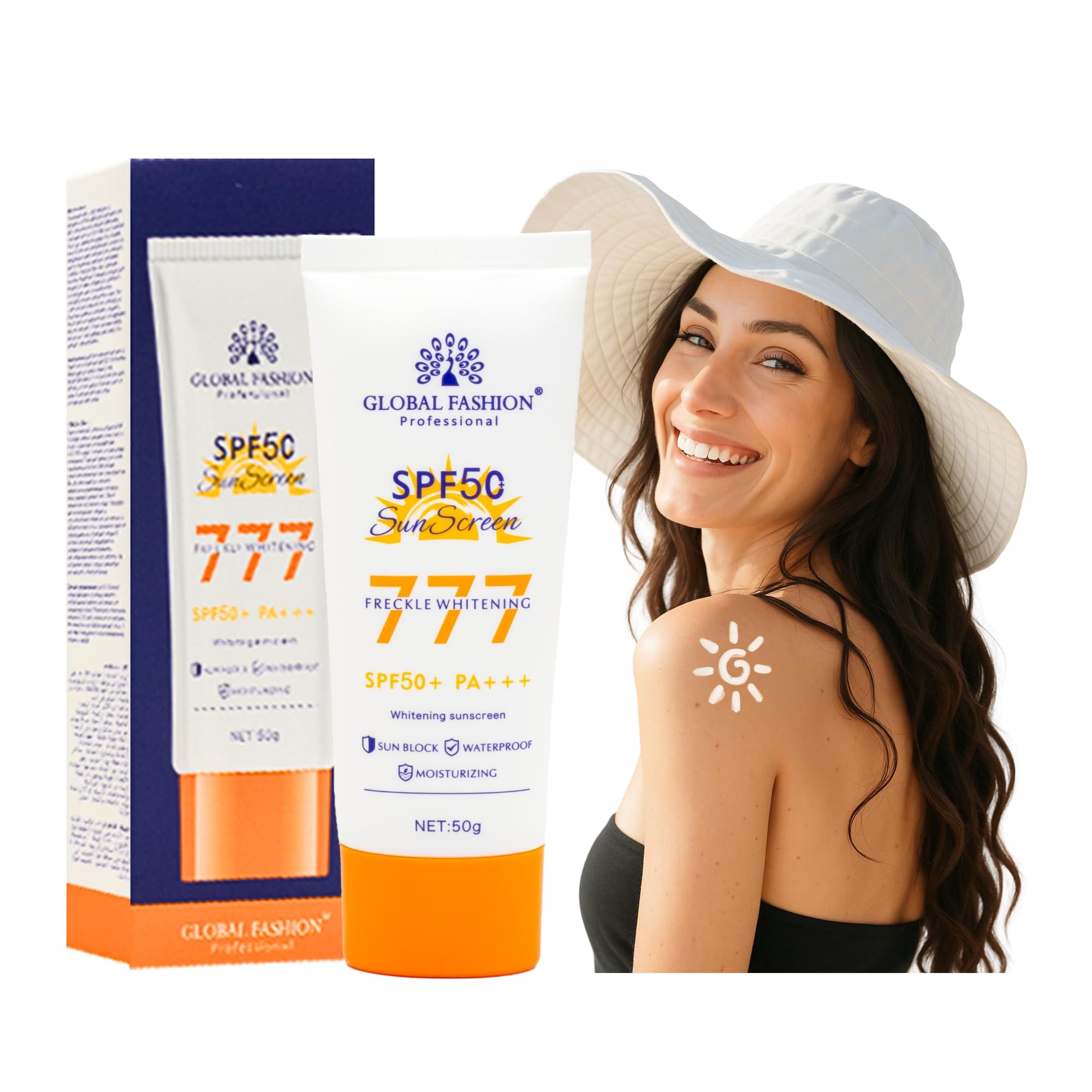 SPF 50/60/90 PA+++ Sunscreen for Face & Body – Lightweight, Non-Greasy Sunblock with Vitamin E, Broad Spectrum UVA/UVB Protection, Moisturizing & Whitening Care (50g, 50, Sun Prote)