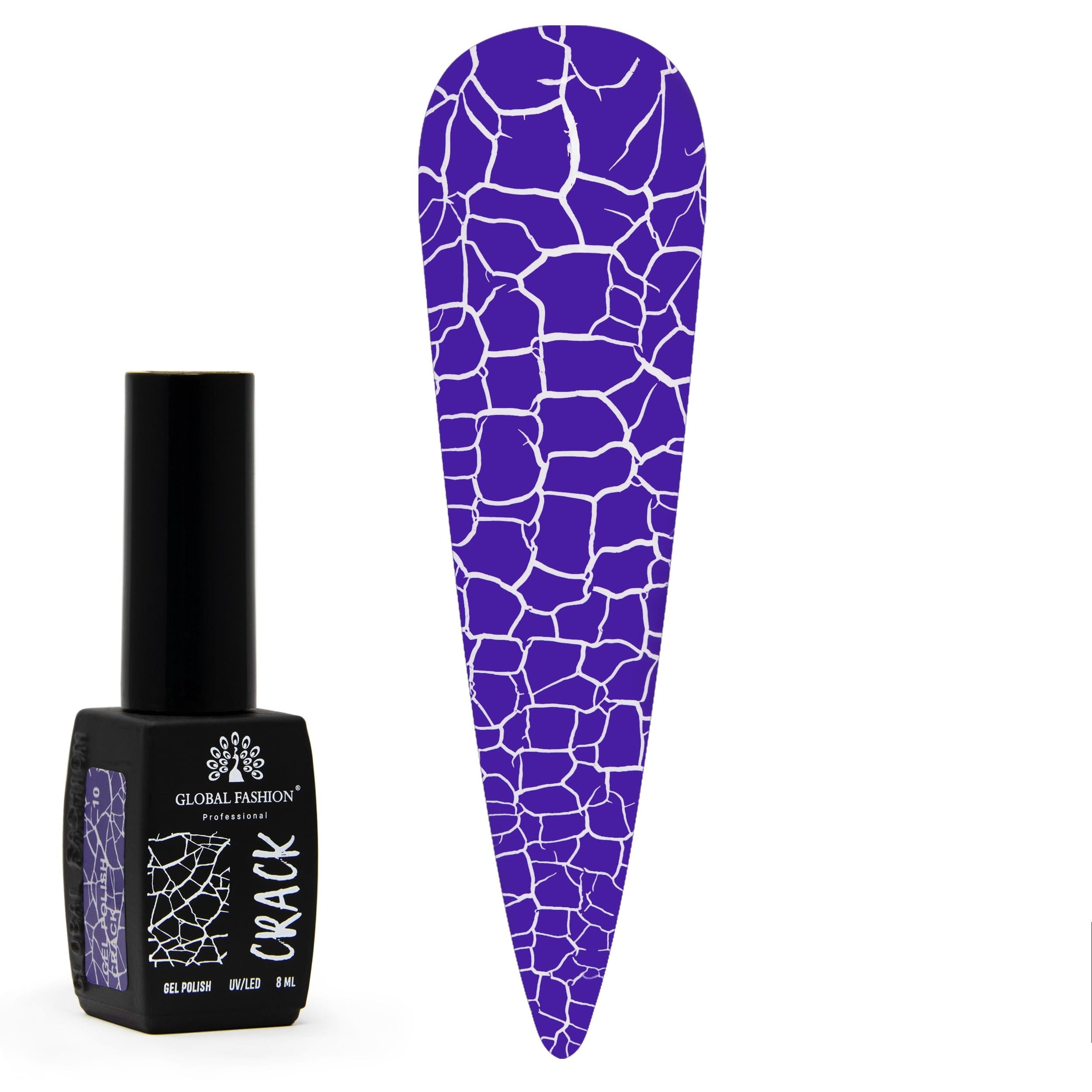 Crackle Gel Nail Polish -12 Colors 8ml, Long-Lasting UV/LED Soak Off Gel, Chip-Resistant, Glossy Finish, Cracked Effects,DIY Nail Art, Professional Salon Quality Manicure for Begin