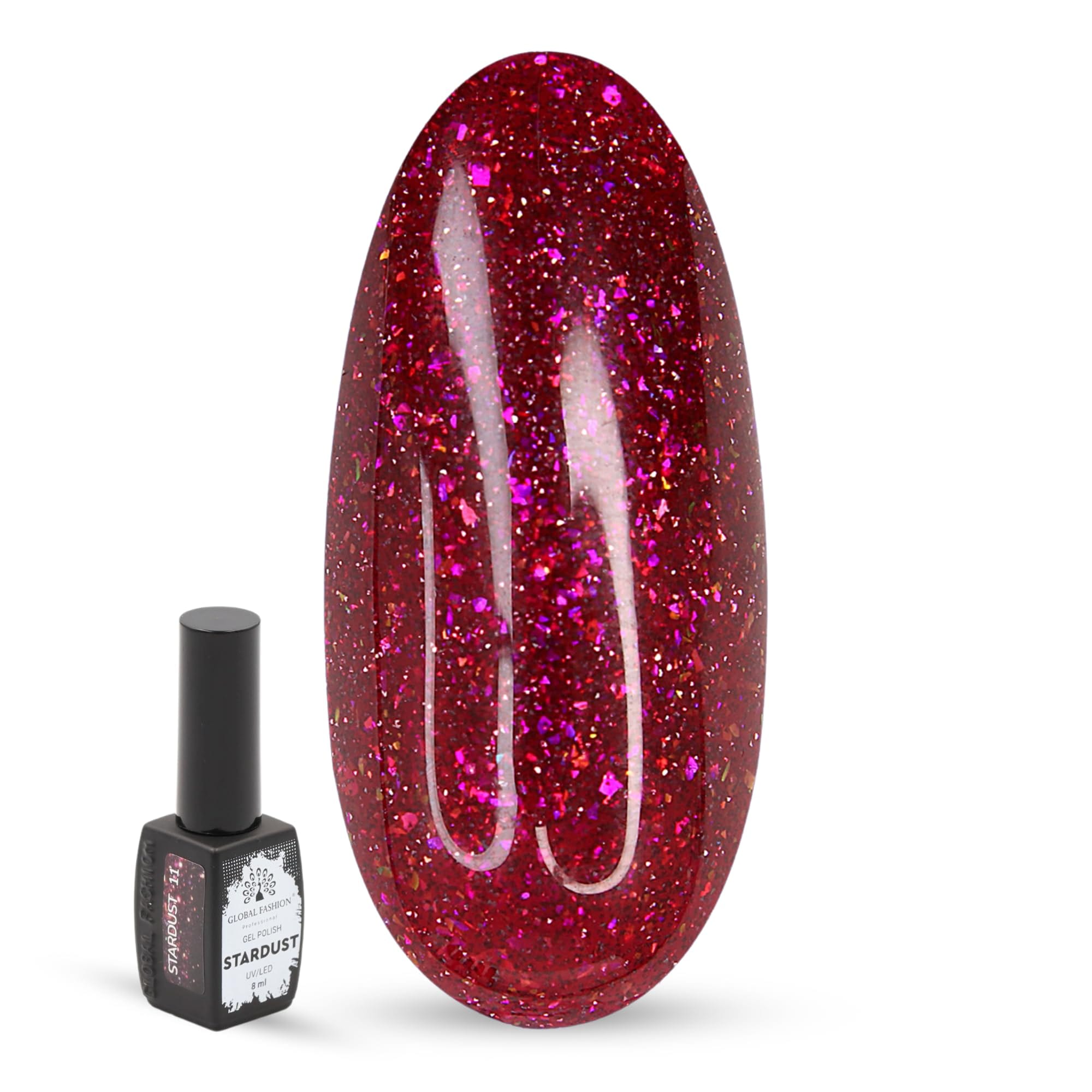 Stardust Gel Nail Polish – 8ml Holographic Glitter Color, Long-Lasting High-Gloss Soak Off UV/LED Gel, Professional Salon Quality & DIY Nail Art for Easy Manicure and Pedicure at H — Color 4673724655915