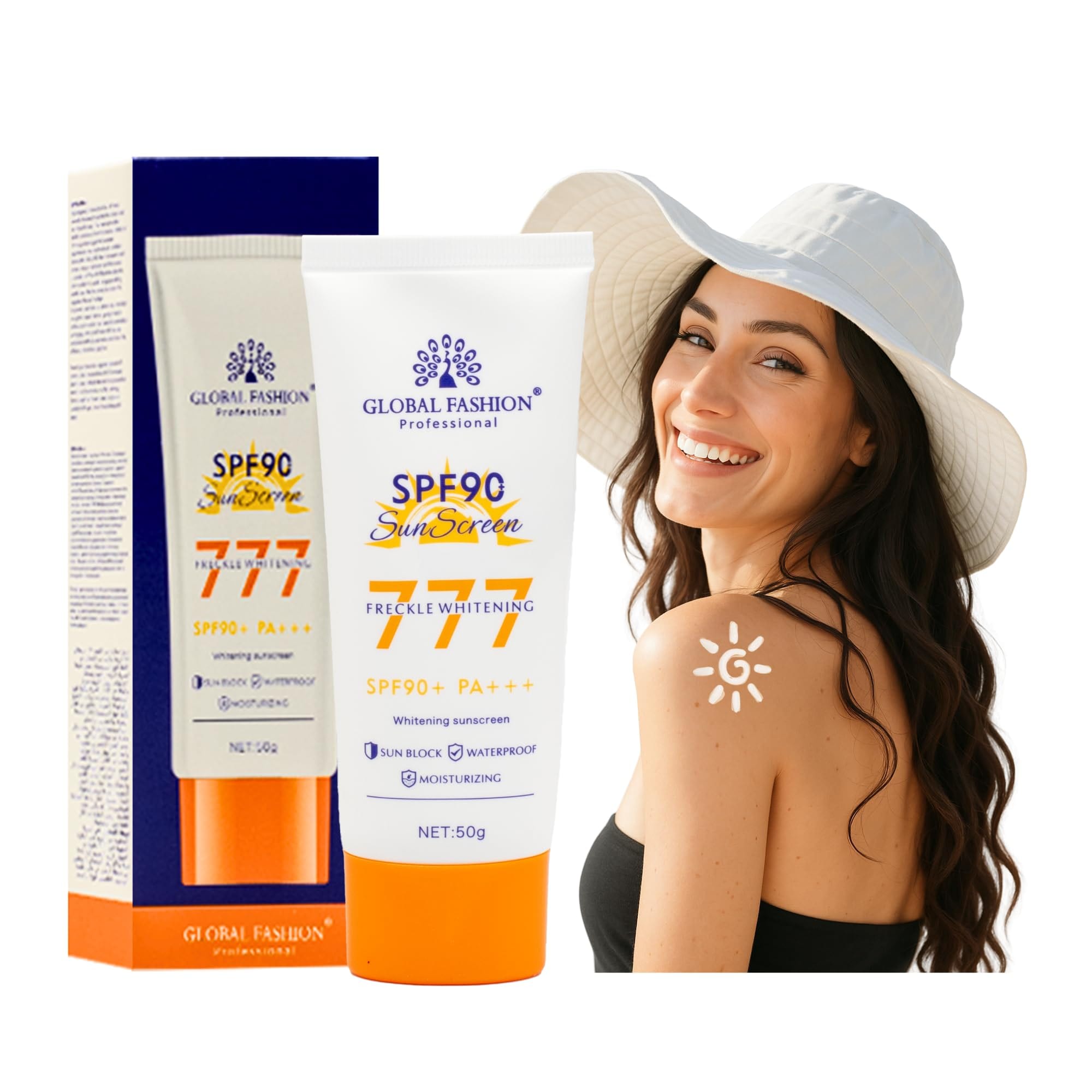 SPF 50/60/90 PA+++ Sunscreen for Face & Body – Lightweight, Non-Greasy Sunblock with Vitamin E, Broad Spectrum UVA/UVB Protection, Moisturizing & Whitening Care (50g, 90, Sun Prote)