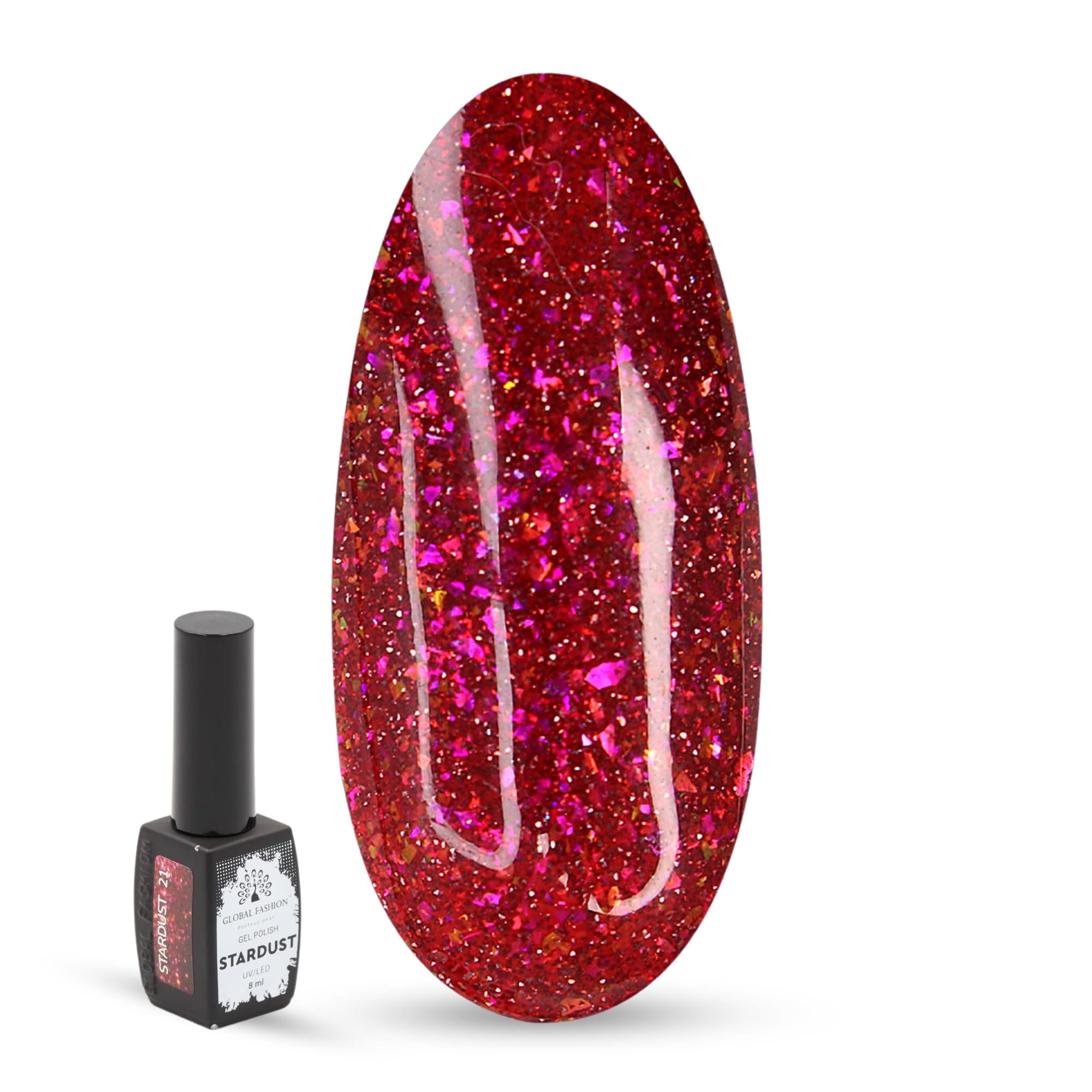 Stardust Gel Nail Polish – 8ml Holographic Glitter Color, Long-Lasting High-Gloss Soak Off UV/LED Gel, Professional Salon Quality & DIY Nail Art for Easy Manicure and Pedicure at H — Color 4673724656011