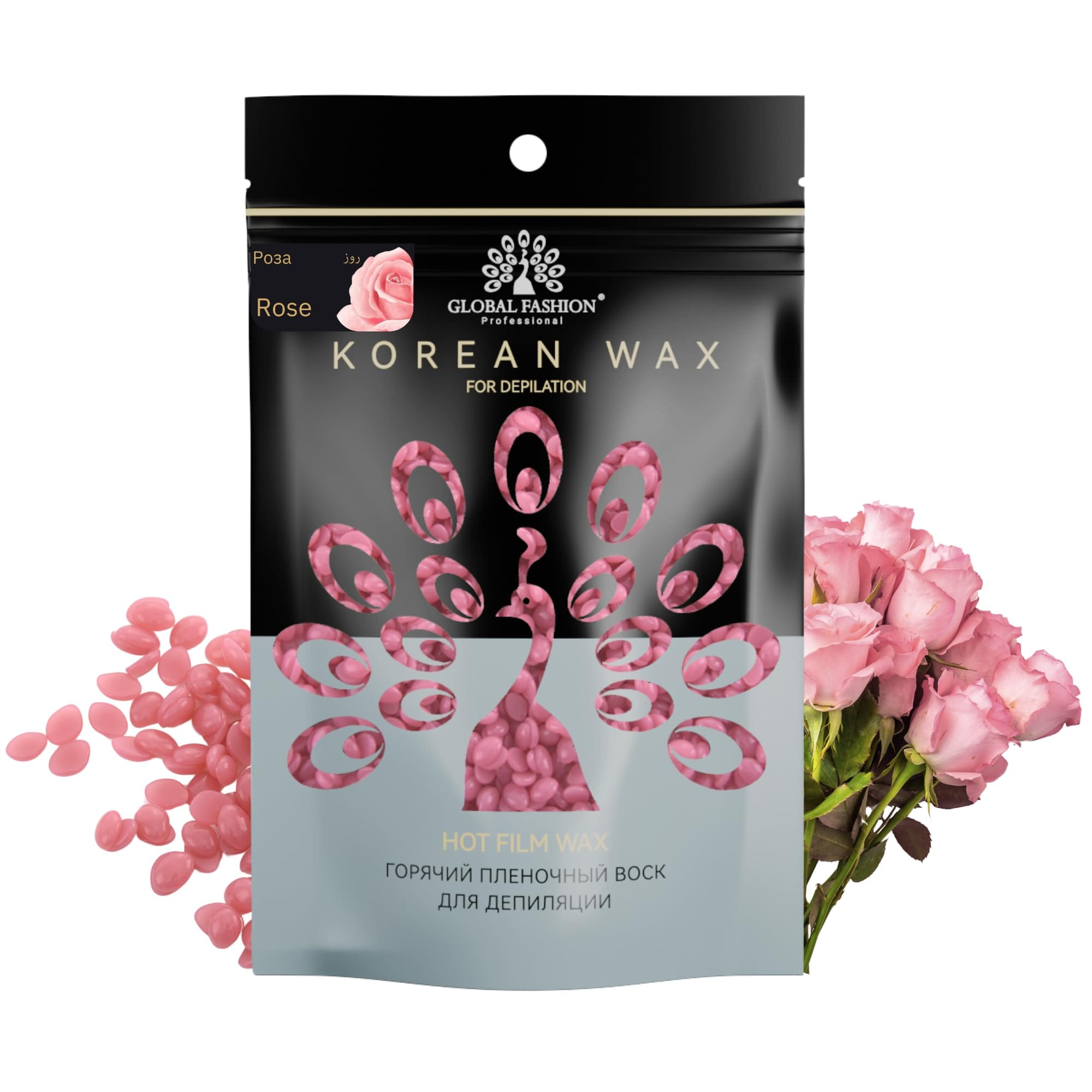 Korean Hot Film Hard Wax Beans for Painless Hair Removal – 12 Variants Stripless Korean Waxing Beads for Bikini, Legs, Face, Body – All Skin Types (500g, HOT PINK ROSE) — Scent Hot-pink-rose-500g