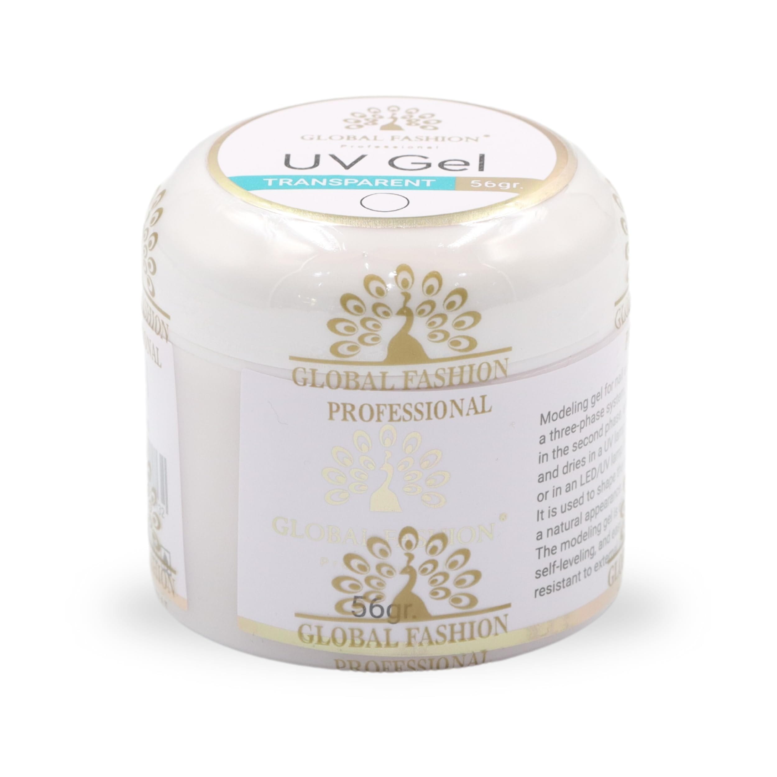 GLOBAL FASHION Professional Extension Gel - 3-Phase Modeling Gel for Durable Nail Extensions | (Transparent 56g)