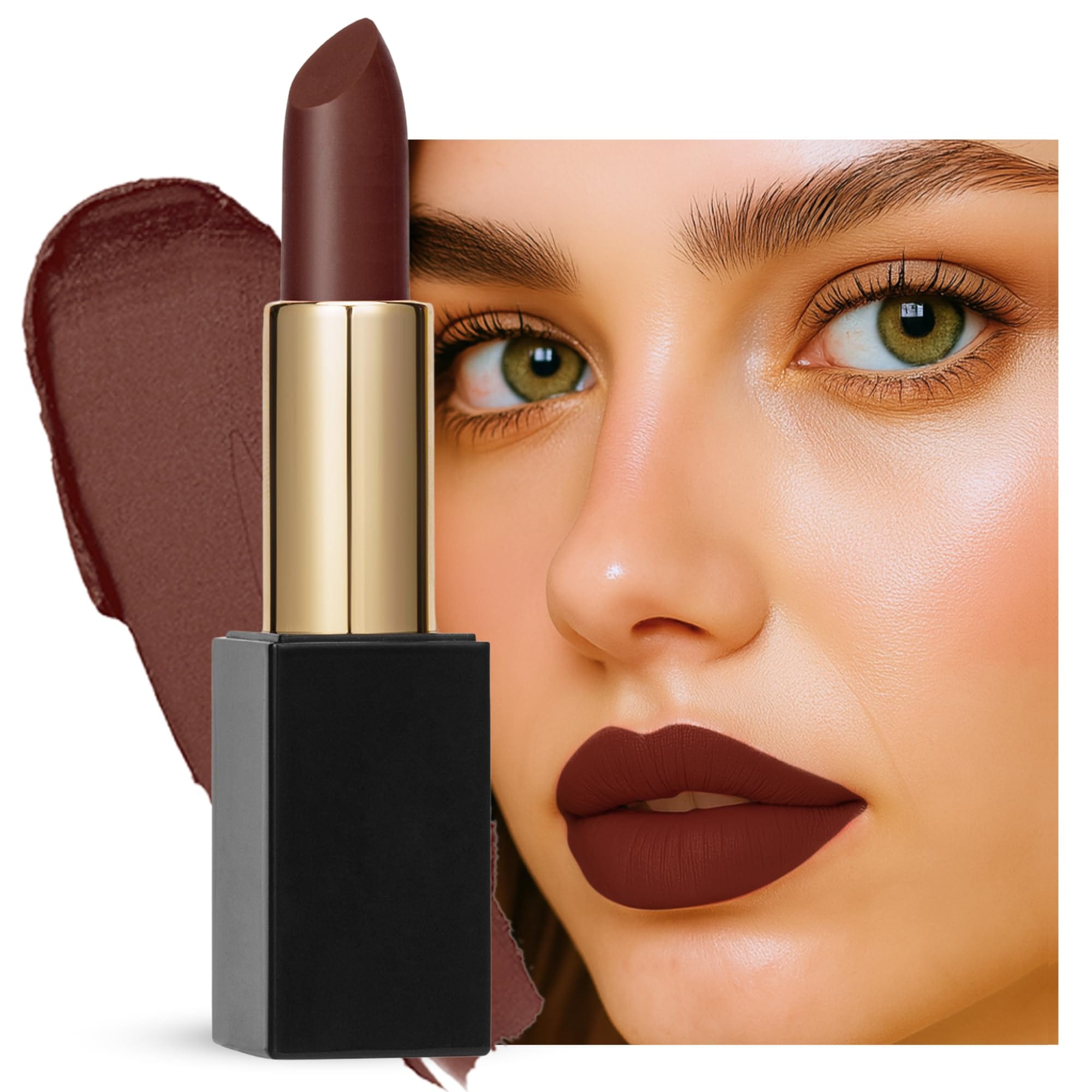 Global Fashion Lubrication Matte Lipstick - 24 Vibrant Shades, Long‑Lasting, Moisturizing Matte Finish Enriched with Vitamin E & Argan‑Oil, High‑Pigment Nude & Red Tones (123)