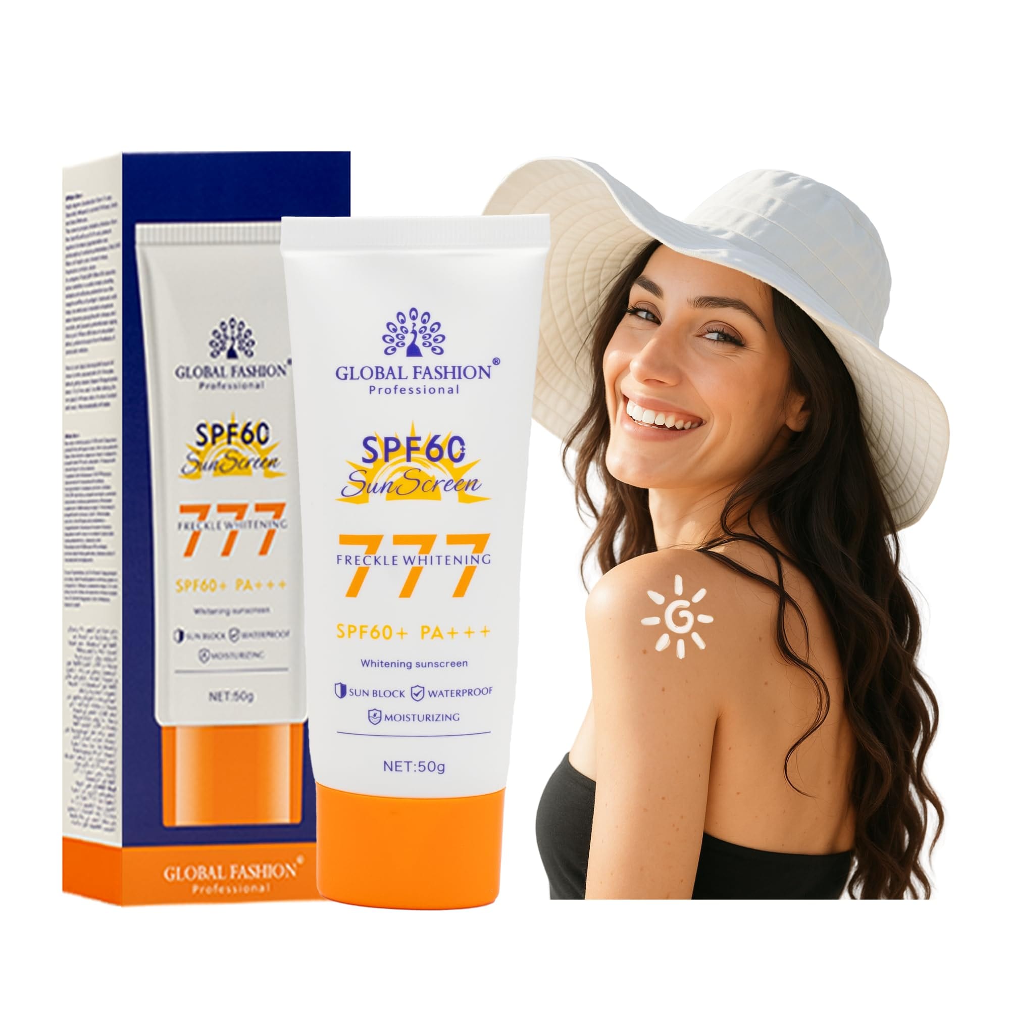 SPF 50/60/90 PA+++ Sunscreen for Face & Body – Lightweight, Non-Greasy Sunblock with Vitamin E, Broad Spectrum UVA/UVB Protection, Moisturizing & Whitening Care (50g, 60, Sun Prote)