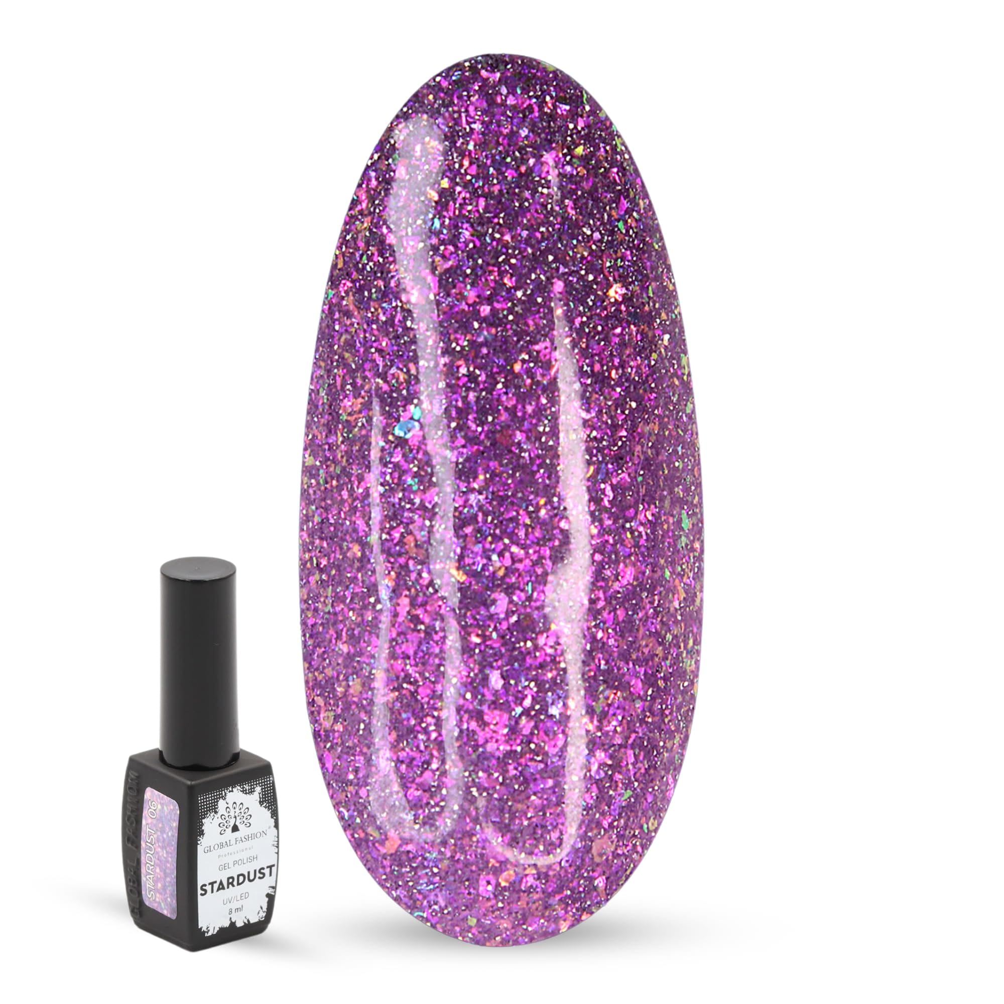 GLOBAL FASHION Professional Stardust Gel Polish 8ml: Unleash a Universe of Shimmering Hues on Your Fingertips (22 Colors) | (06)