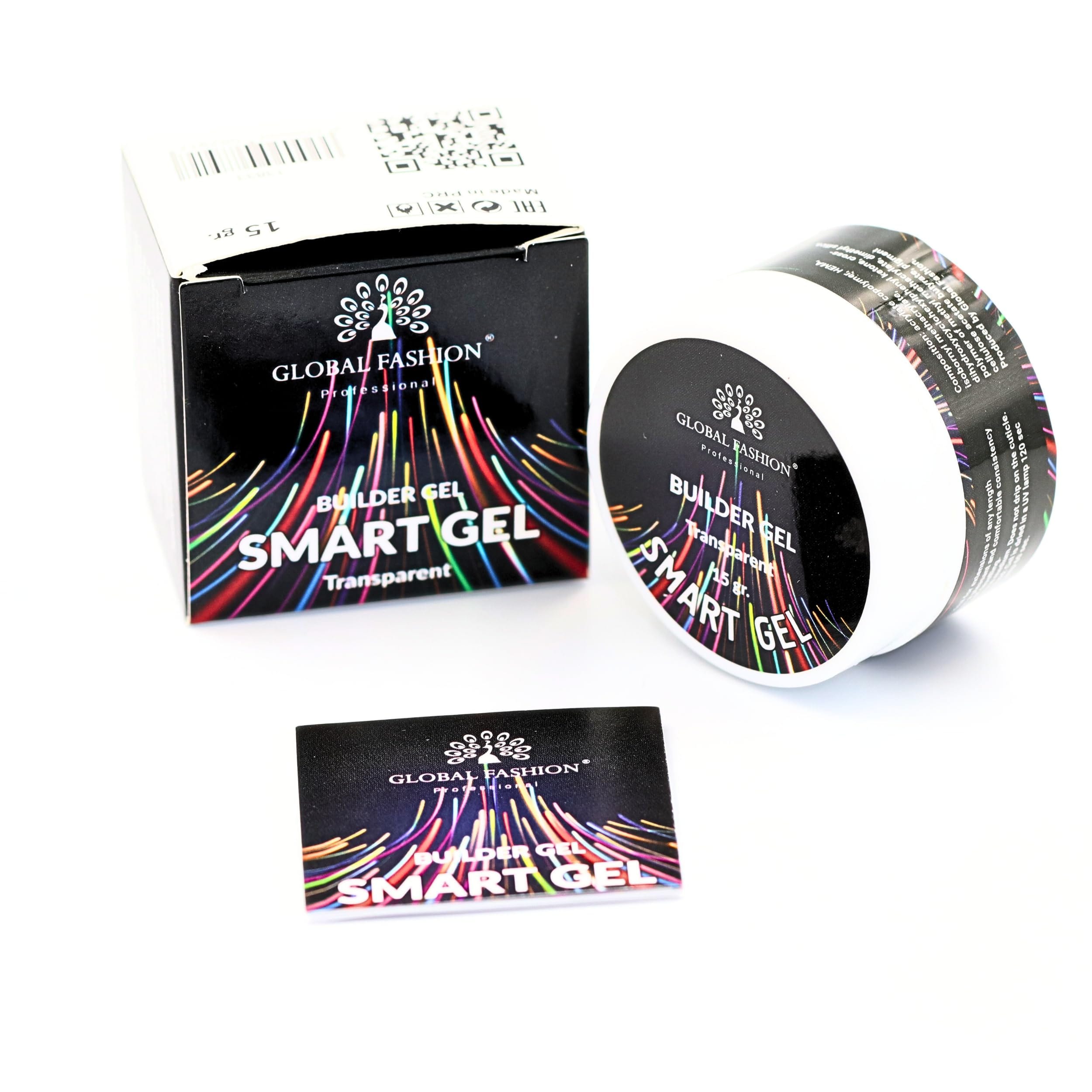 GLOBAL FASHION Professional Smart Gel Two-Phase Builder Gel for Nail Modeling, 15g | (Transparent)