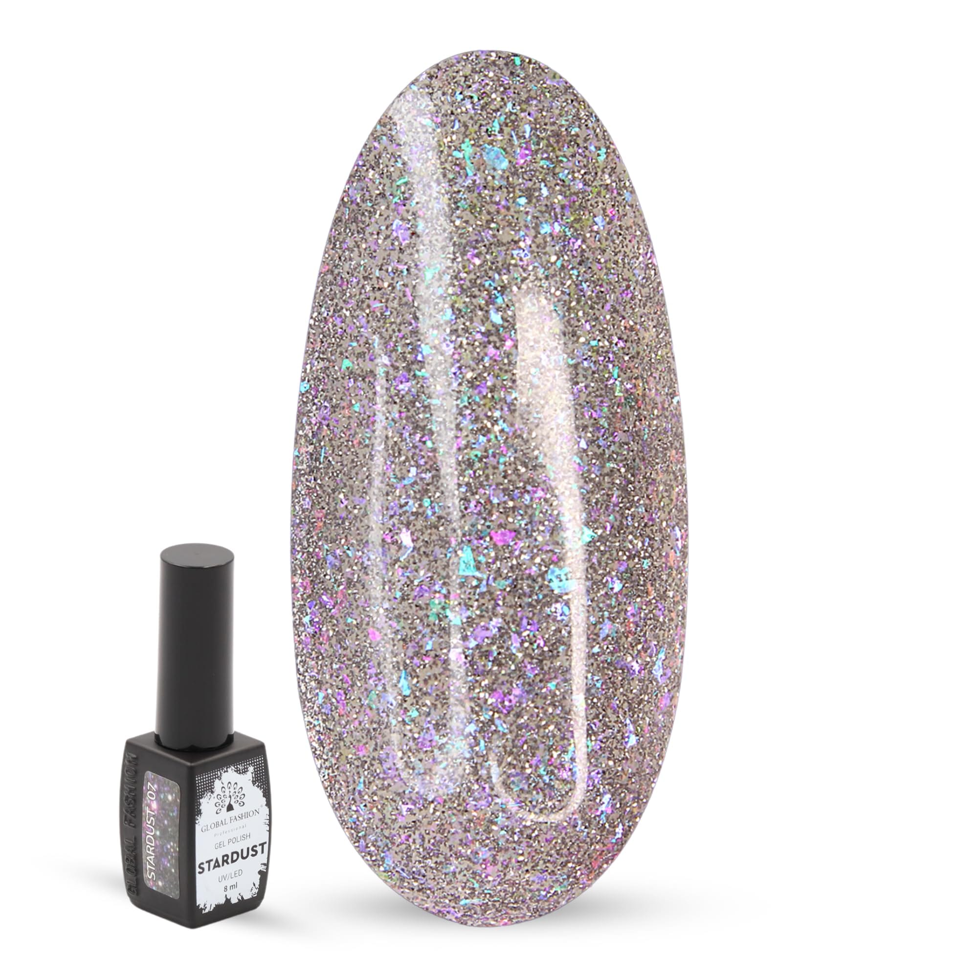 GLOBAL FASHION Professional Stardust Gel Polish 8ml: Unleash a Universe of Shimmering Hues on Your Fingertips (22 Colors) | (07)