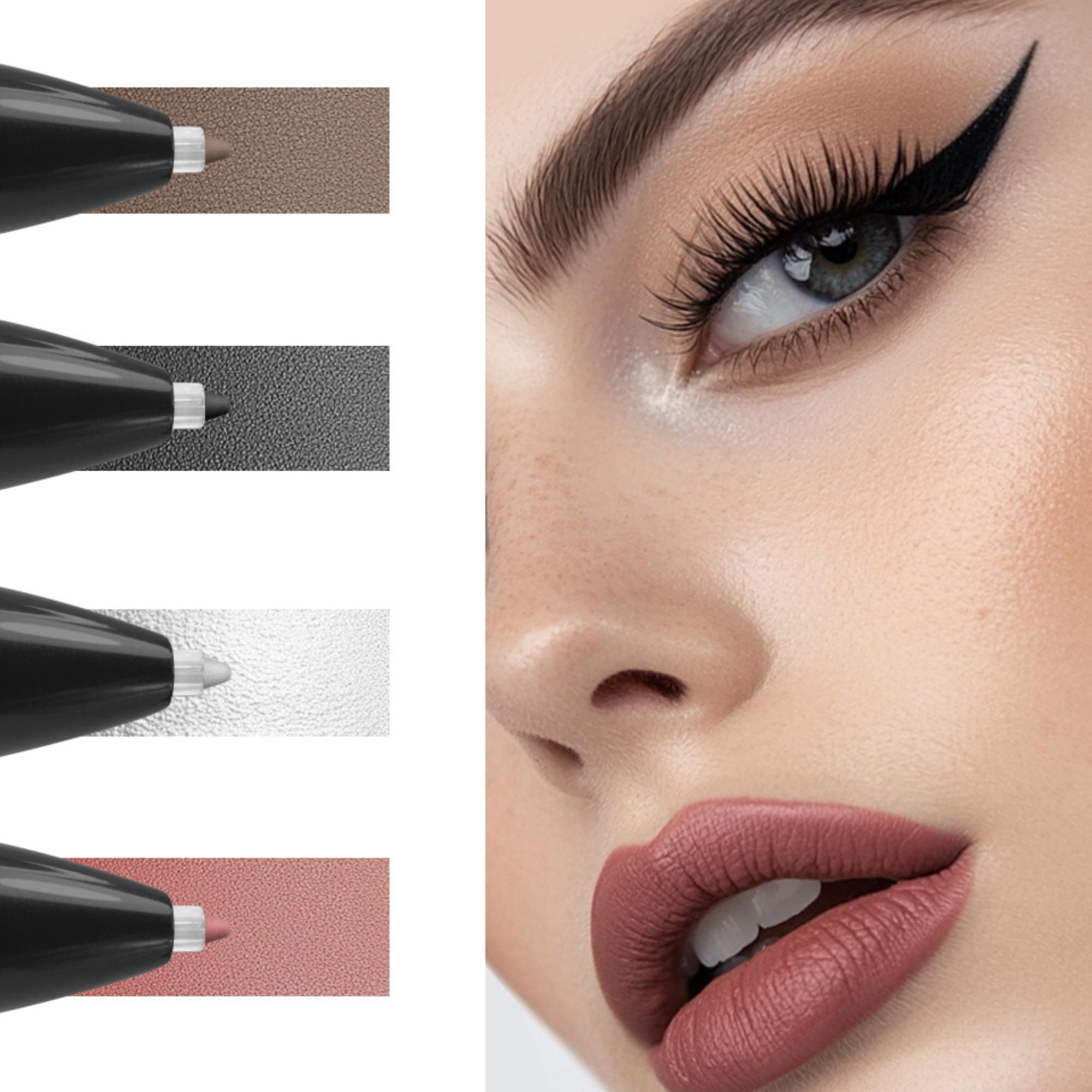 4-in-1 Makeup Pen – Eyebrow Pencil, Black Eyeliner, Lip Liner & Highlighter | Retractable, Waterproof, Smudge-Proof, Long-Lasting Beauty Stick for Quick Touch-Ups — 7