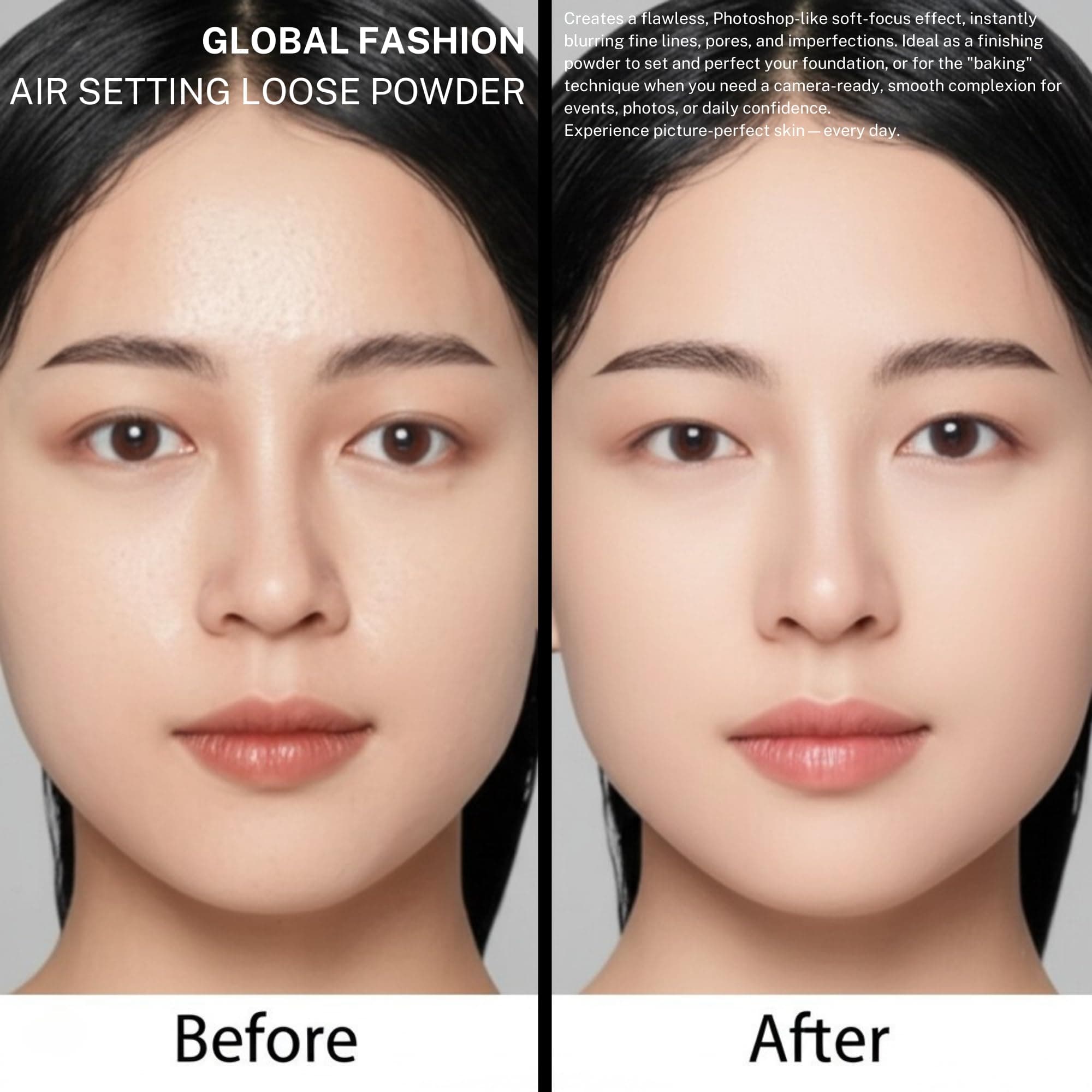 Air Setting Loose Powder - Lightweight, Oil Control, Full Coverage, Long-Lasting Matte Finish - Makeup Setting Powder for Flawless Skin, Suitable for All Skins, 10g — 5