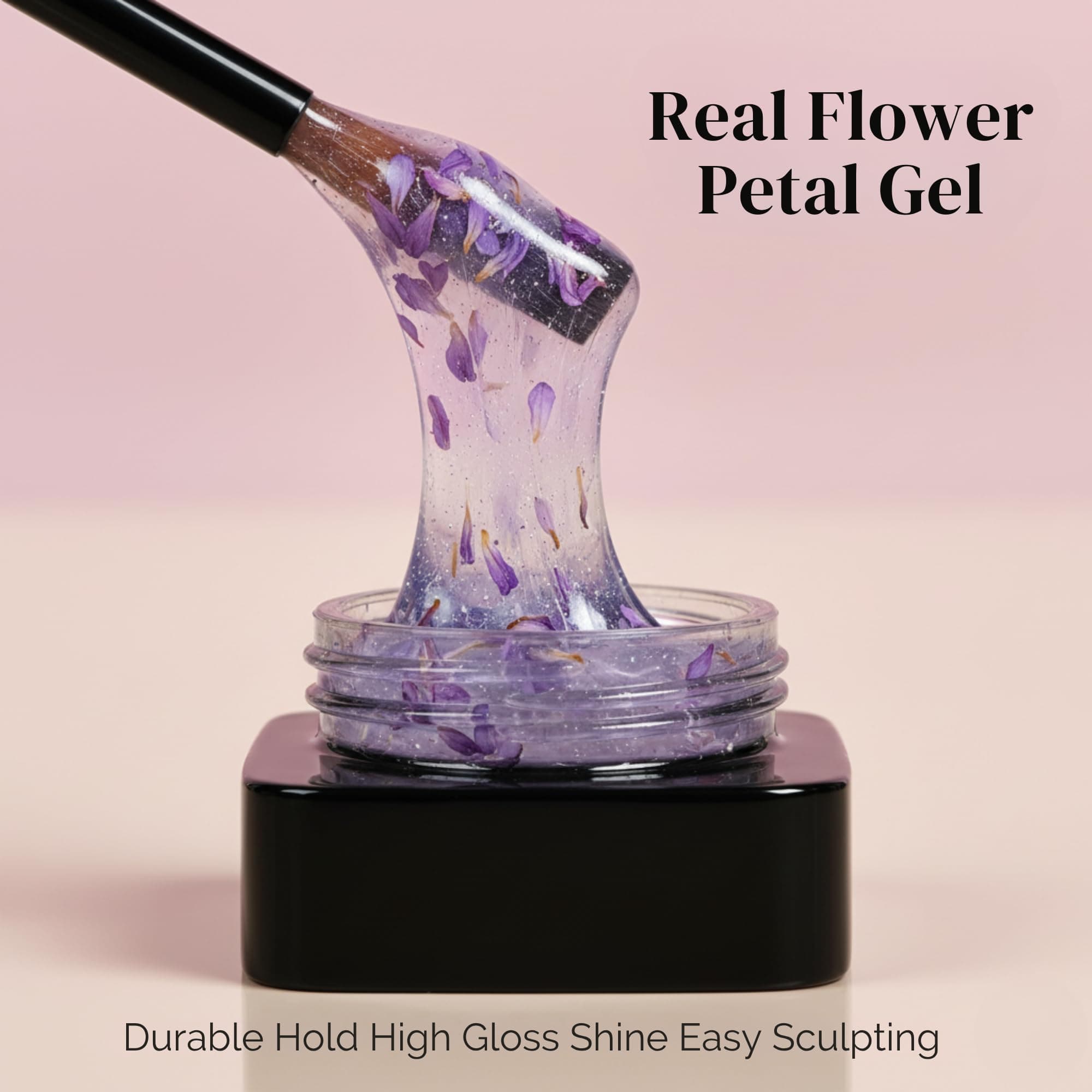 Builder Flower Gel 8ml - Real Dried Floral Petals, Self-Leveling Hard Builder Gel for Nails, Strong Adhesion, Non-Yellowing, UV/LED Cure, High Gloss Finish, HEMA-Free, Vegan, Cruel — 5