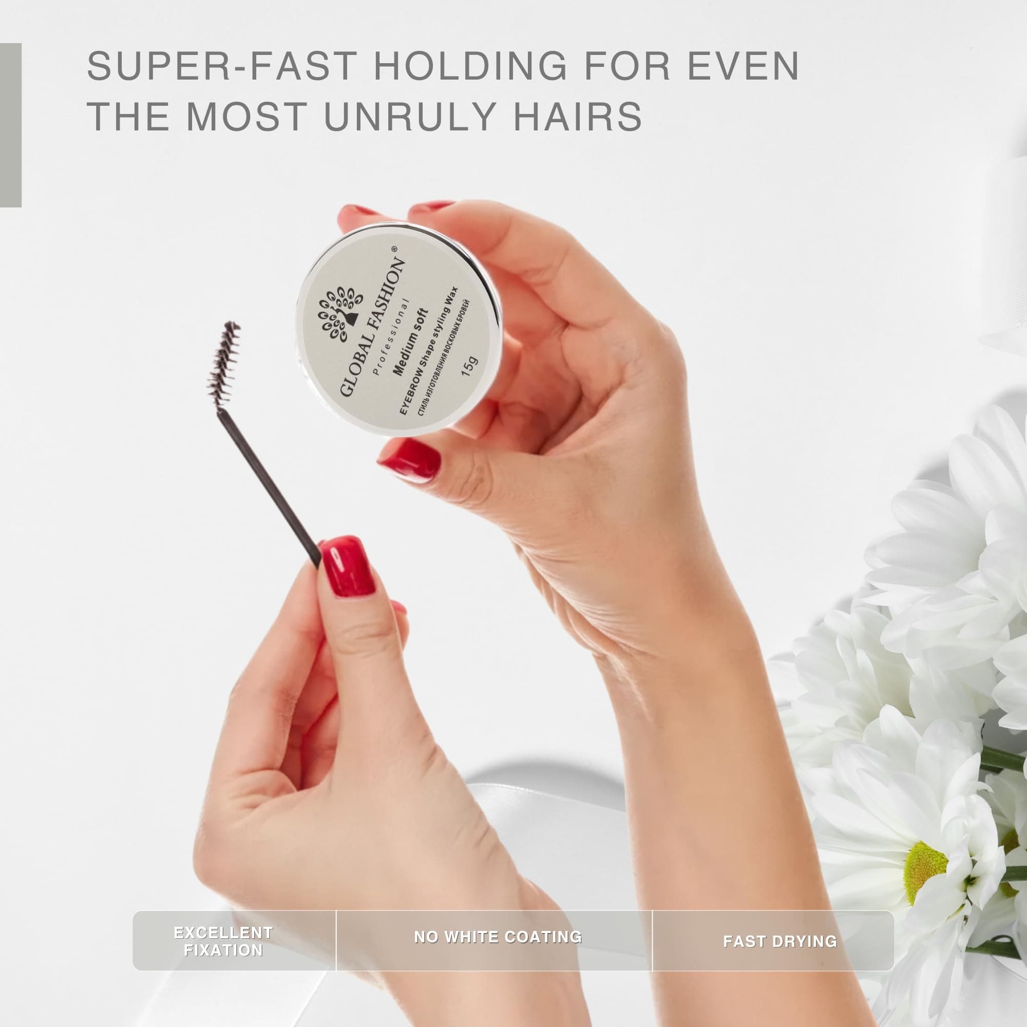 Eyebrow Shaping Wax 15g - Waterproof & Fast-Drying - Shapes, Lifts & Laminates Brows for All Day Control - Flake-Free Formula, No White Residue, 24h Long-Lasting Hold for groomed L — 2