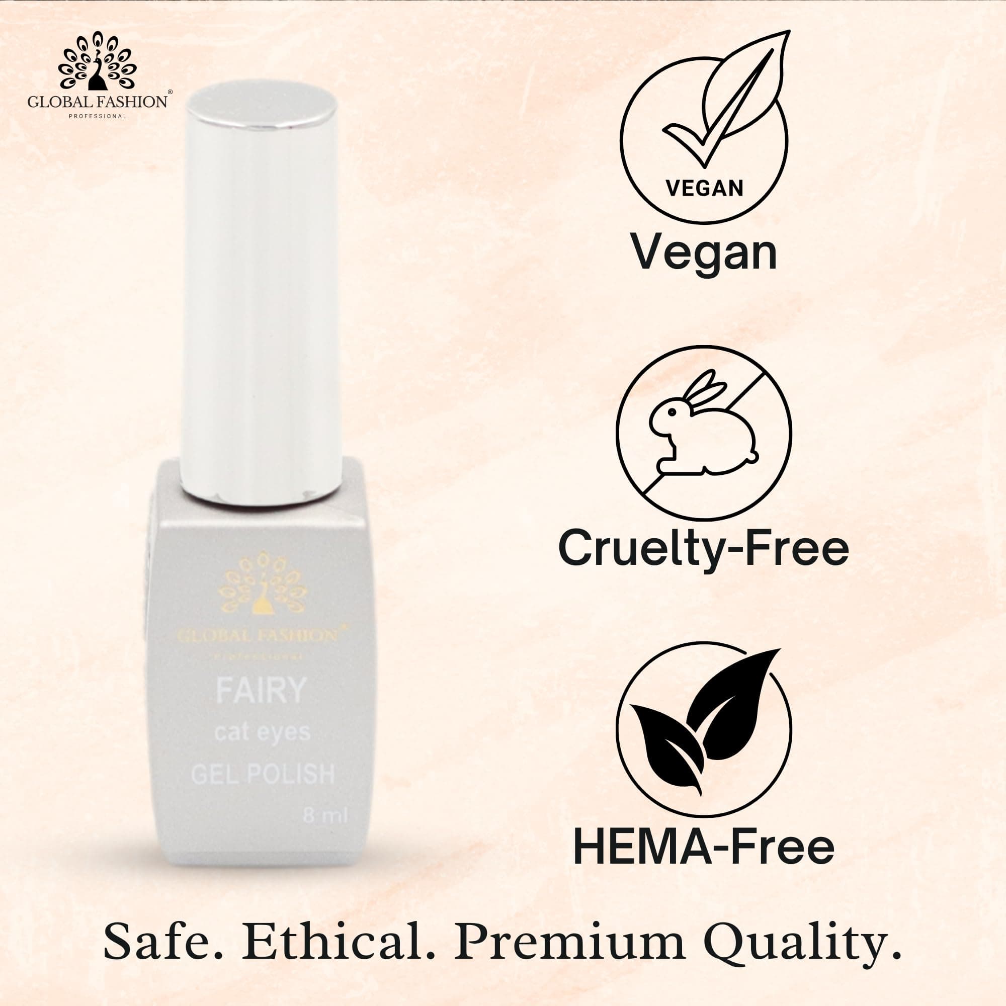Fairy Cat Eyes Gel Polish 8ml Global Fashion | Magical Shimmer Lash | Long-Lasting Holographic, High-Gloss, Soak Off, Nail Art Design, Easy Application, Professional Manicure, Salo — 5