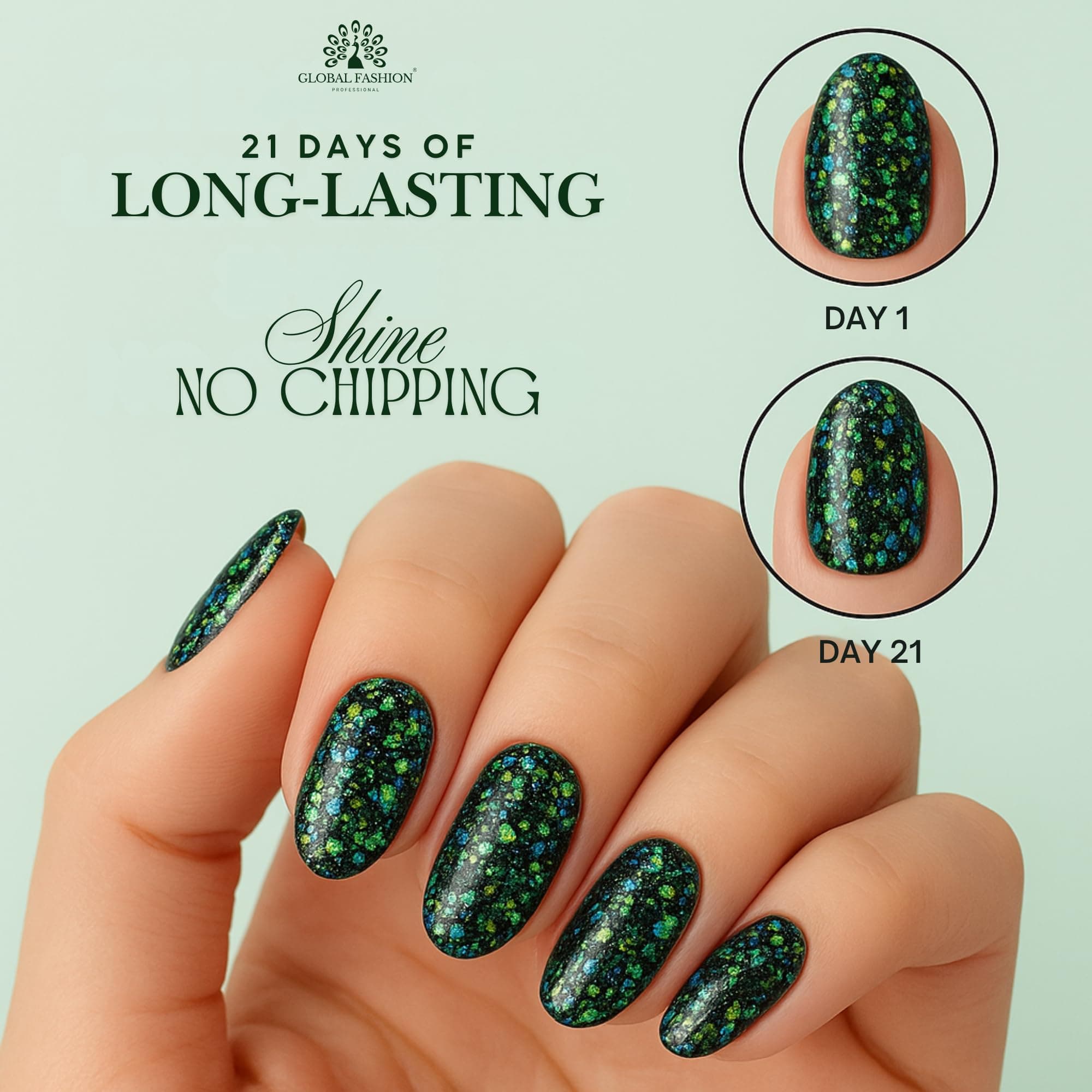 FLAKES Chameleon Gel Nail Polish 15ml by Global Fashion - , Long-Lasting, Color Changing, Professional Nail Art, UV/LED Soak-Off Gel, Easy Application, Salon-Grade Manicure — 4