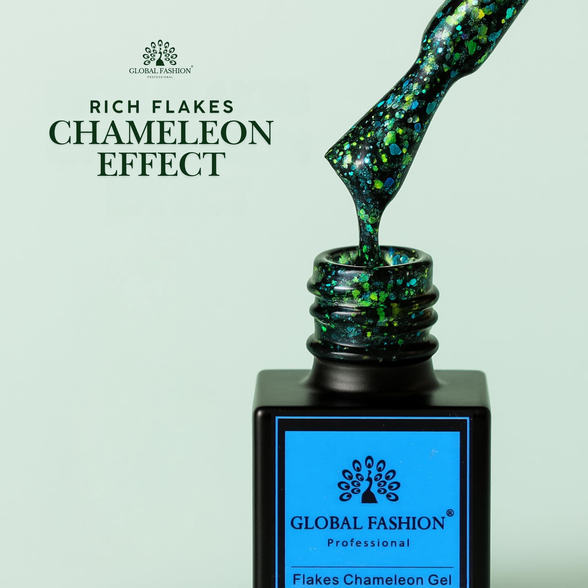 FLAKES Chameleon Gel Nail Polish 15ml by Global Fashion - , Long-Lasting, Color Changing, Professional Nail Art, UV/LED Soak-Off Gel, Easy Application, Salon-Grade Manicure — 5