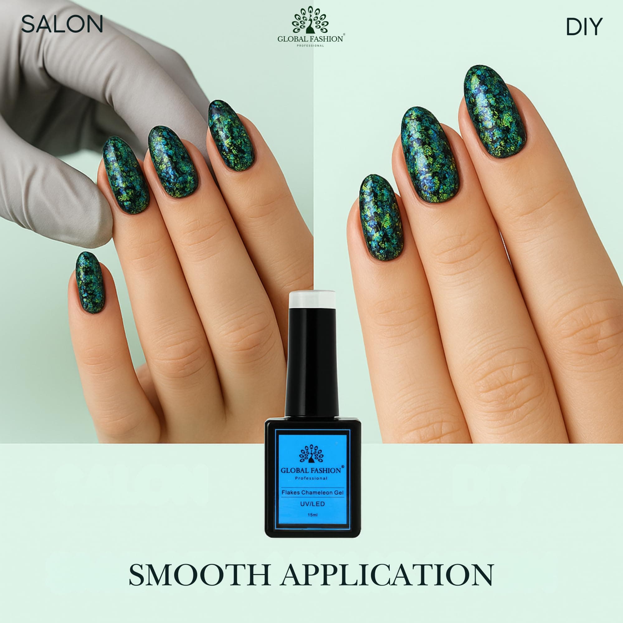 FLAKES Chameleon Gel Nail Polish 15ml by Global Fashion - , Long-Lasting, Color Changing, Professional Nail Art, UV/LED Soak-Off Gel, Easy Application, Salon-Grade Manicure — 6