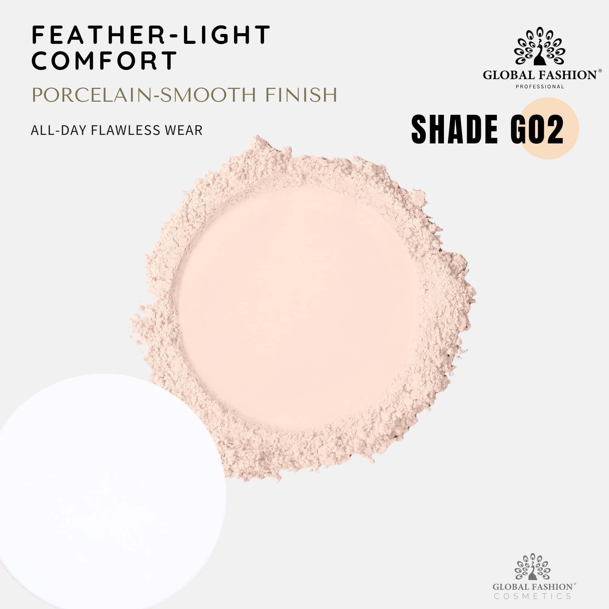 Global Fashion Compact Powder - 6 Buildable Coverage Shades, Micro Milled Velvet - Matte Pressed Powder, All-Day Oil Control & 24H Shine-Free, Non-Comedogenic, Mirror & Puff Touch — 2
