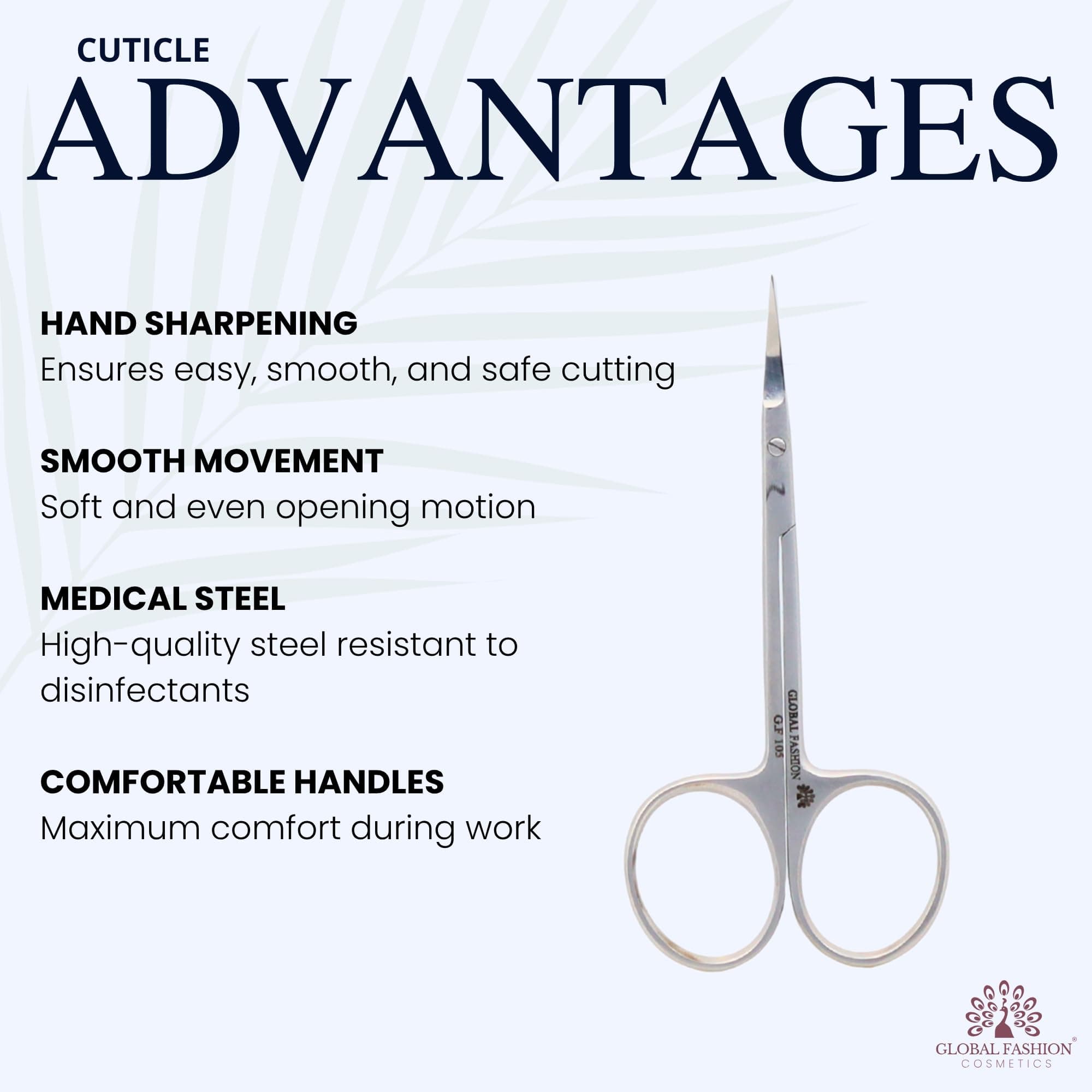 Global Fashion Cuticle Scissors – Hand Sharpened, Medical Stainless Steel, Precision Blades for Nail & Cuticle Trimming, Rust-Resistant Manicure Tool for Home & Salon Use — 3