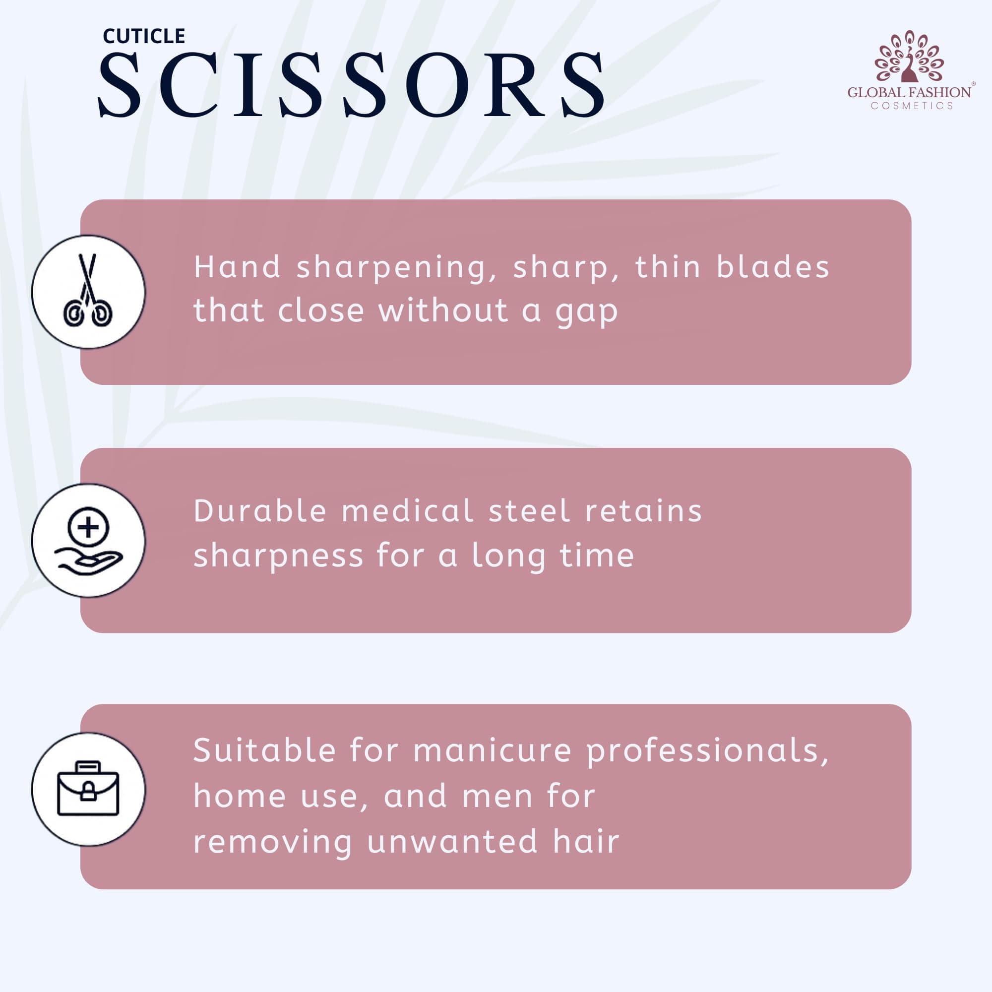 Global Fashion Cuticle Scissors – Hand Sharpened, Medical Stainless Steel, Precision Blades for Nail & Cuticle Trimming, Rust-Resistant Manicure Tool for Home & Salon Use — 4