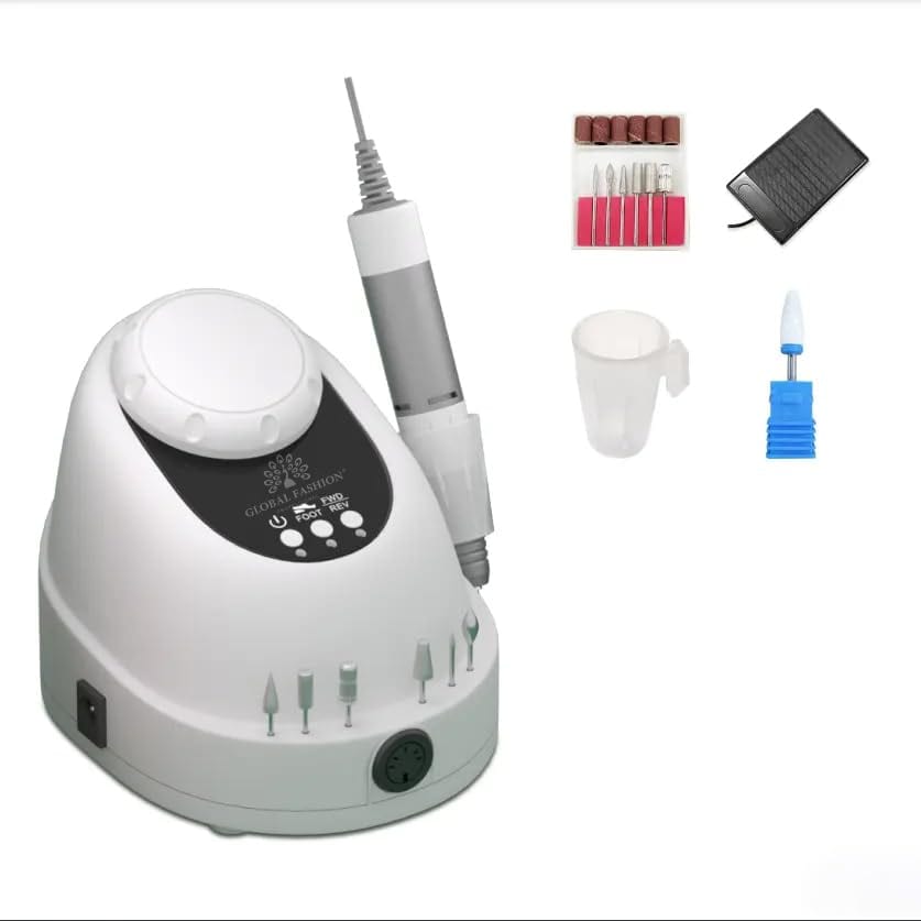 GLOBAL FASHION GF-210 Professional Nail Drill Machine – 68W, 35,000 RPM High-Speed E-File, Variable Speed, Reverse Rotation, Low Noise, Durable Acrylic,Gel & Polygel Nails, Manicur