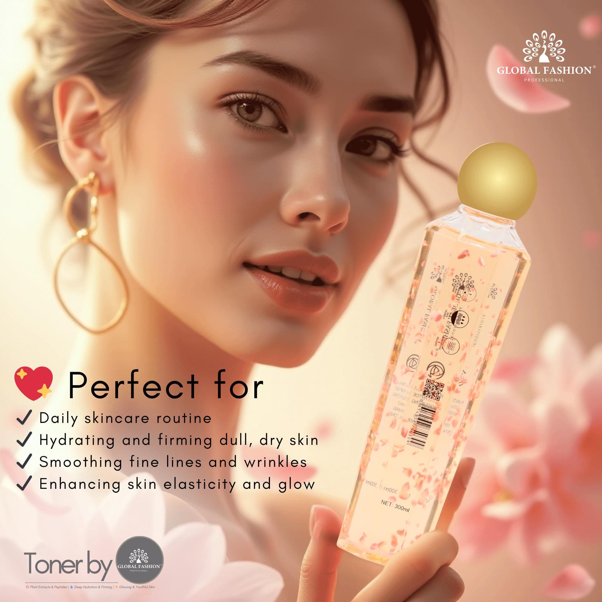 GLOBAL FASHION Hydrating Toner 300 ml – Alcohol-Free, pH-Balancing Essence with Hyaluronic Acid, Niacinamide & Botanical Extracts – Anti-Aging, Pore-Minimizing, Skin Care for All T — 6