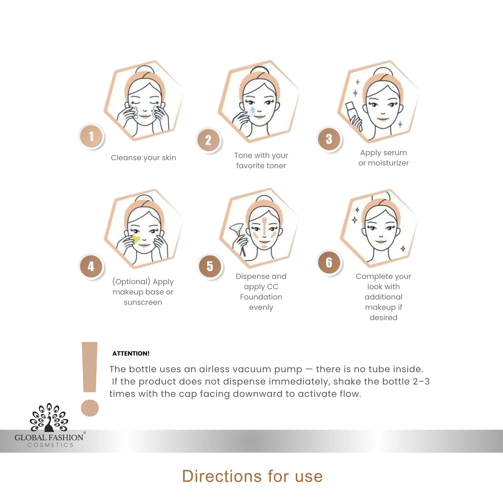 Global Fashion Matte & Poreless CC Foundation - 8 Shades, Oil‑Control, Clay‑Infused Tone‑Perfecting SPF - Free Cream, Lightweight, Buildable Coverage for Normal Oily Skin — 5