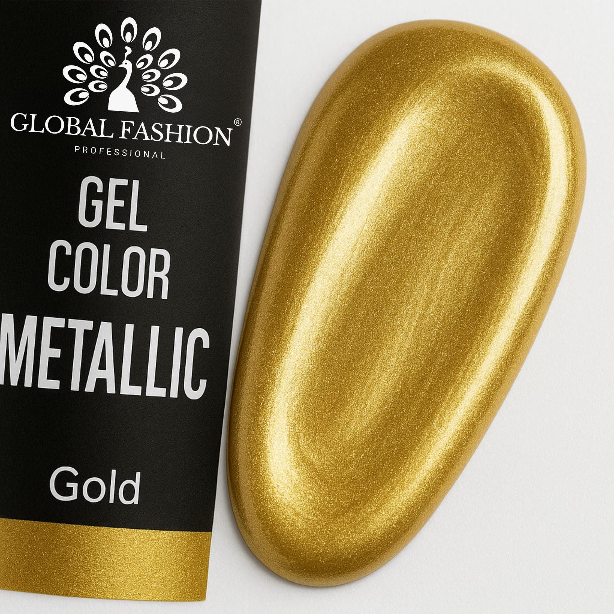Global Fashion Metallic Gel Color Gold Mirror Effect Gel Nail Polish with Thin Brush for DIY Nail Art, 10 ML, Long-Lasting, Chip-Resistant, Soak Off (UV/LED) | Vegan & Cruelty-Free — 3