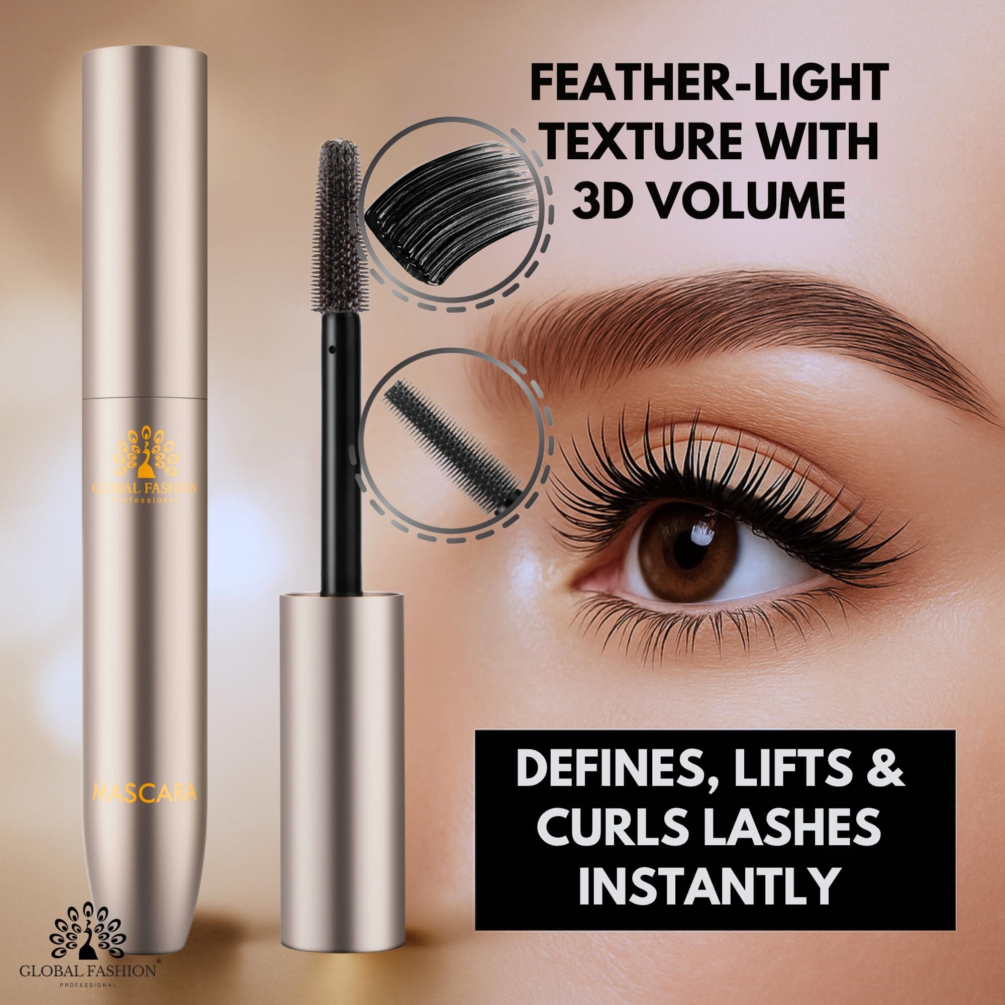 Global Fashion Ocean Dense 5-in-1 Mascara GM2 – Volumizing, Curling & Lengthening Lash Enhancer | Clump-Free, Smudge-Proof, Long-Lasting Formula Infused with Vitamin E & Acacia Res — 4