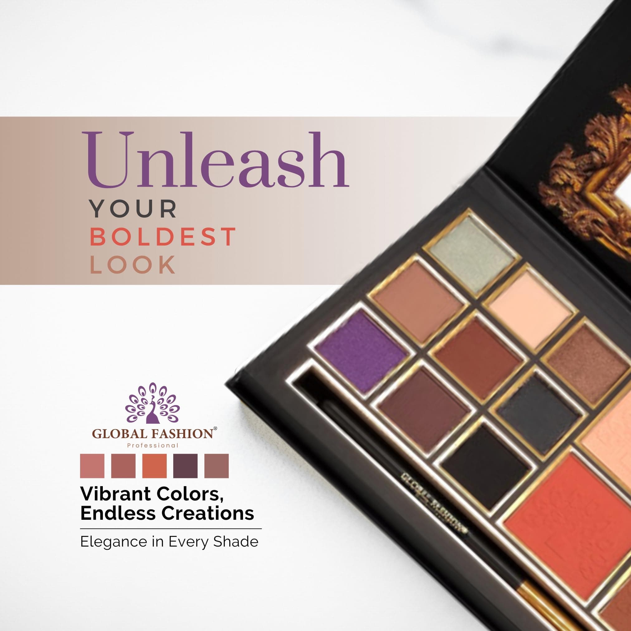 Global Fashion Professional 13-Color Eye Shadow Palette – High Pigment Matte & Shimmer Shades, Blendable, Long-Lasting Eyeshadow Makeup Palette for Day & Night Looks, All Skin Tone — 2