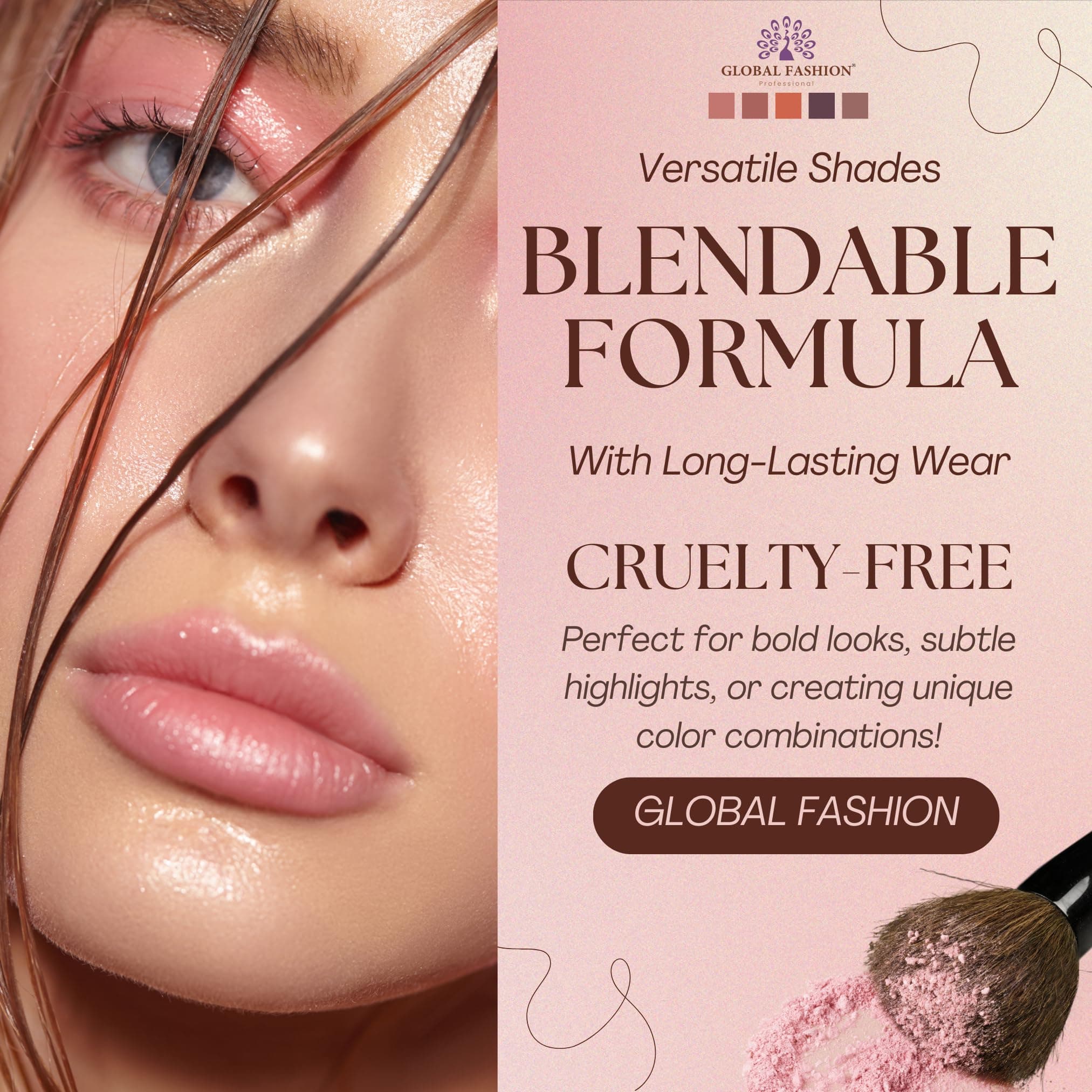 Global Fashion Professional 13-Color Eye Shadow Palette – High Pigment Matte & Shimmer Shades, Blendable, Long-Lasting Eyeshadow Makeup Palette for Day & Night Looks, All Skin Tone — 5
