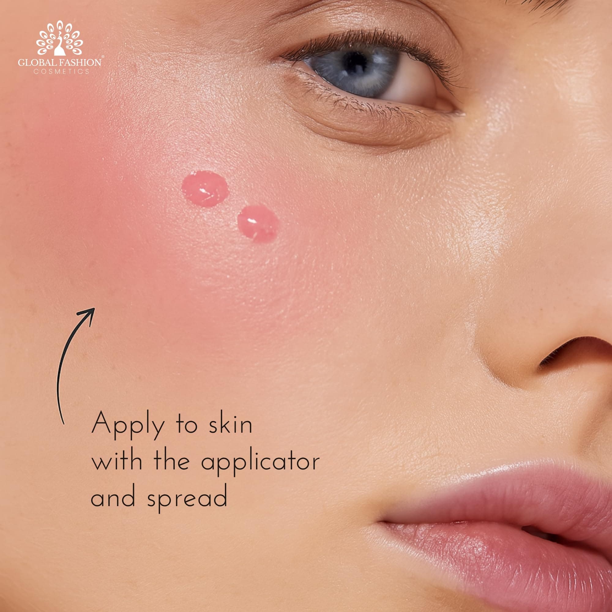 Global Fashion Silky Liquid Powder Blusher – 5 Shades, Long-Lasting Natural Glow Cheek Tint with Flat-Paddle Applicator, Air-Weight Texture, Cream to Powder Finish — 5