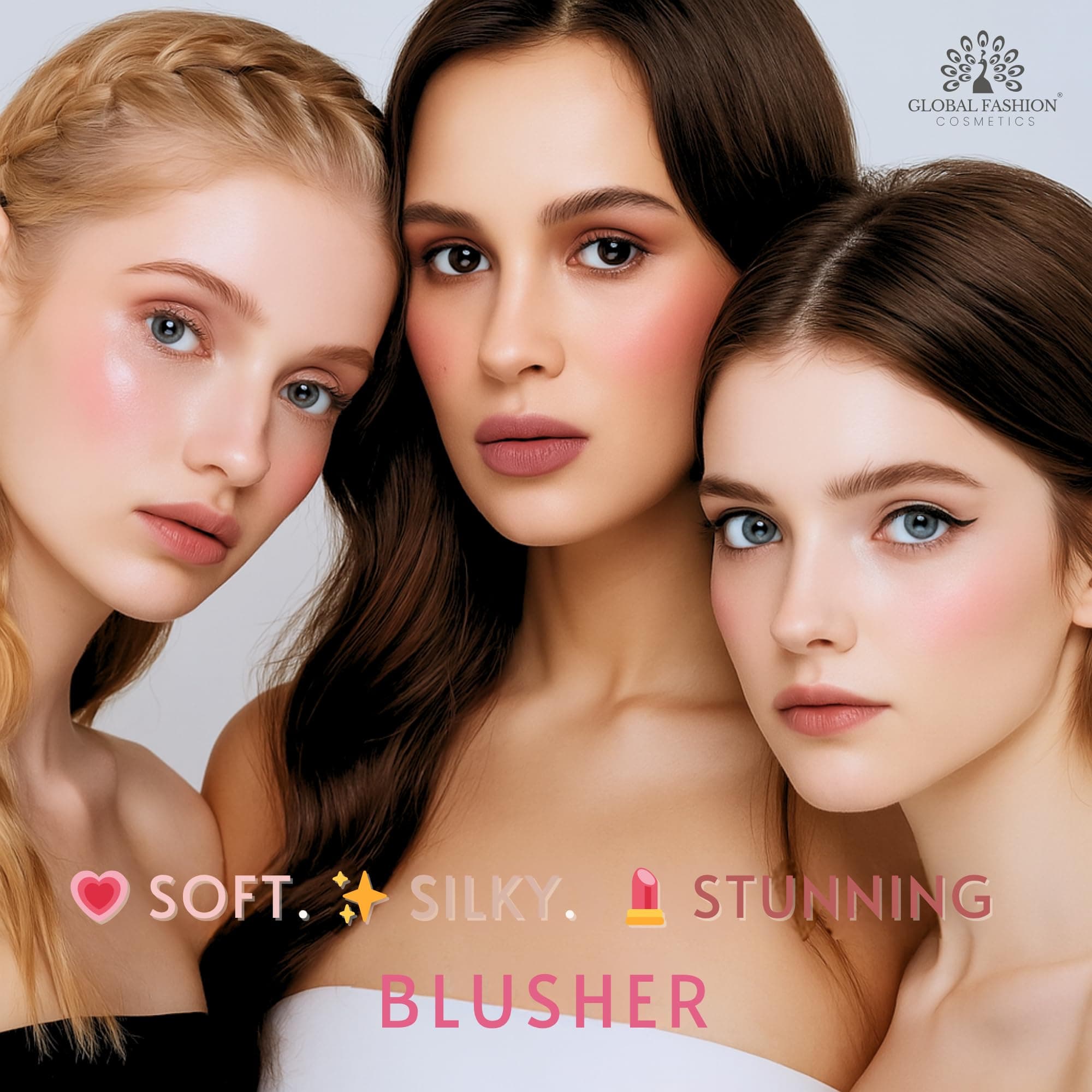 Global Fashion Silky Liquid Powder Blusher – 5 Shades, Long-Lasting Natural Glow Cheek Tint with Flat-Paddle Applicator, Air-Weight Texture, Cream to Powder Finish — 6
